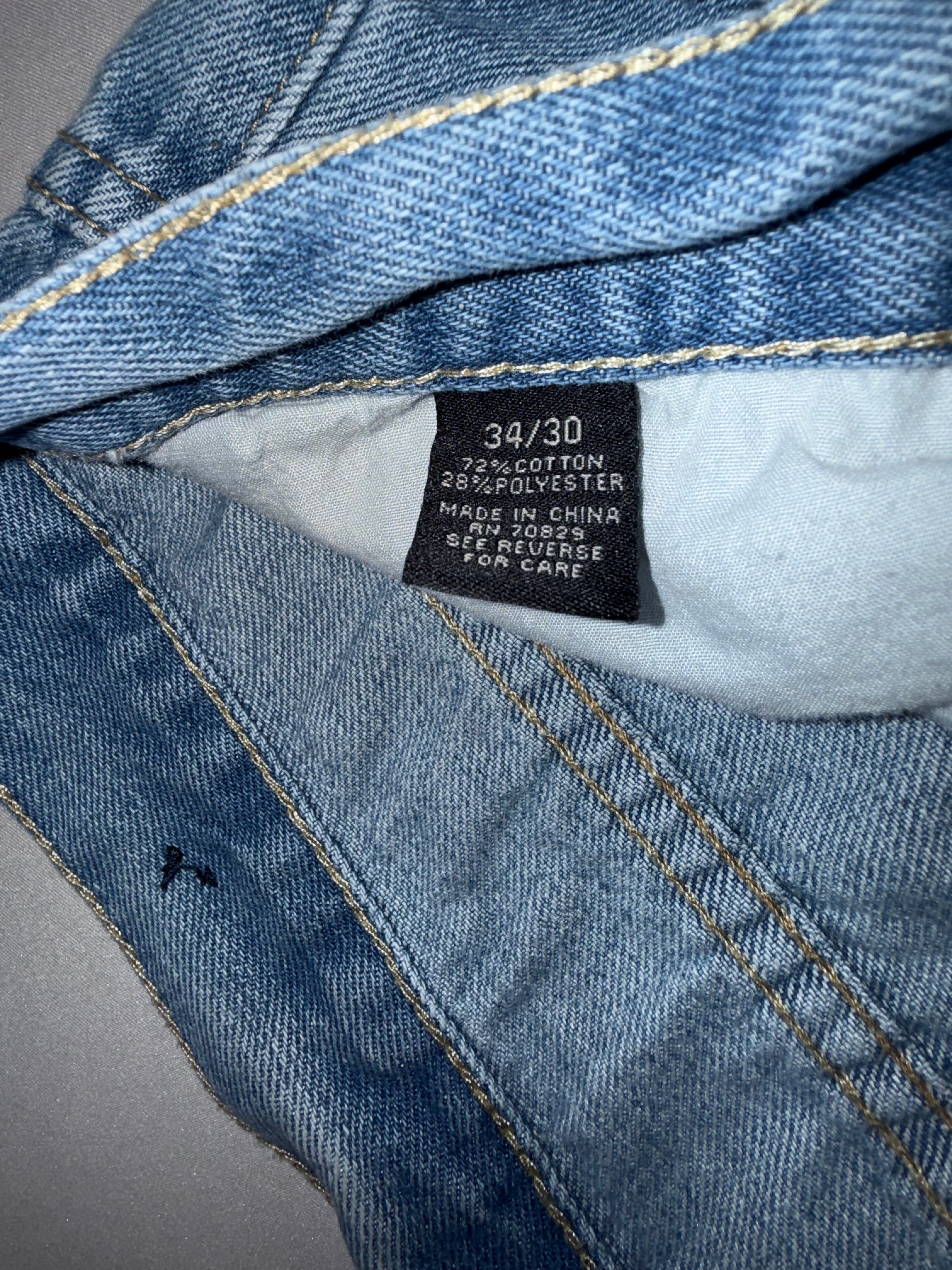 BLACK Men's Distressed Denim Jeans 34x30 Light Wash Ripped Fashion Pants