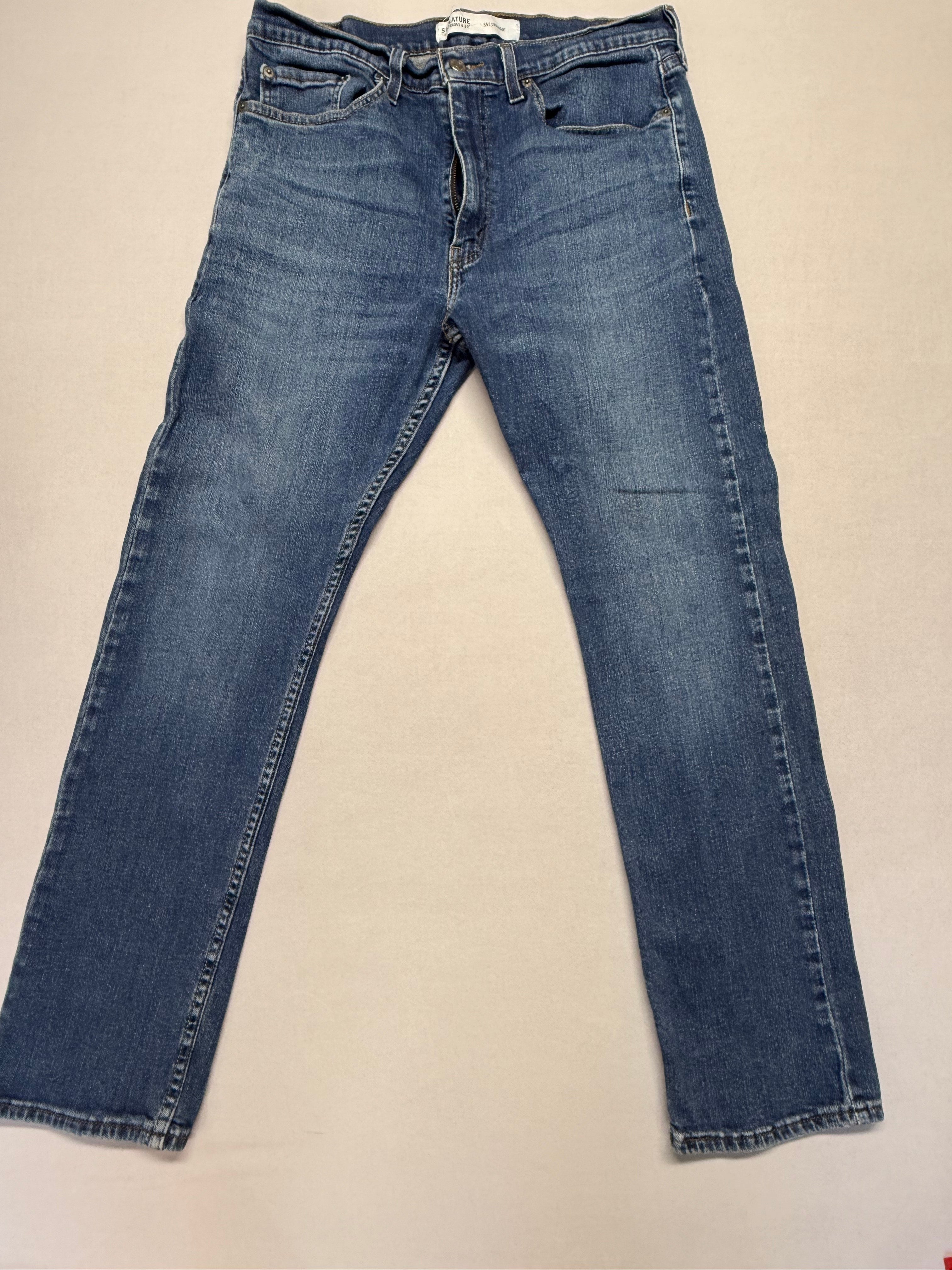 Levi Strauss Signature S51 Straight Jeans Men's 34x30 Blue Denim