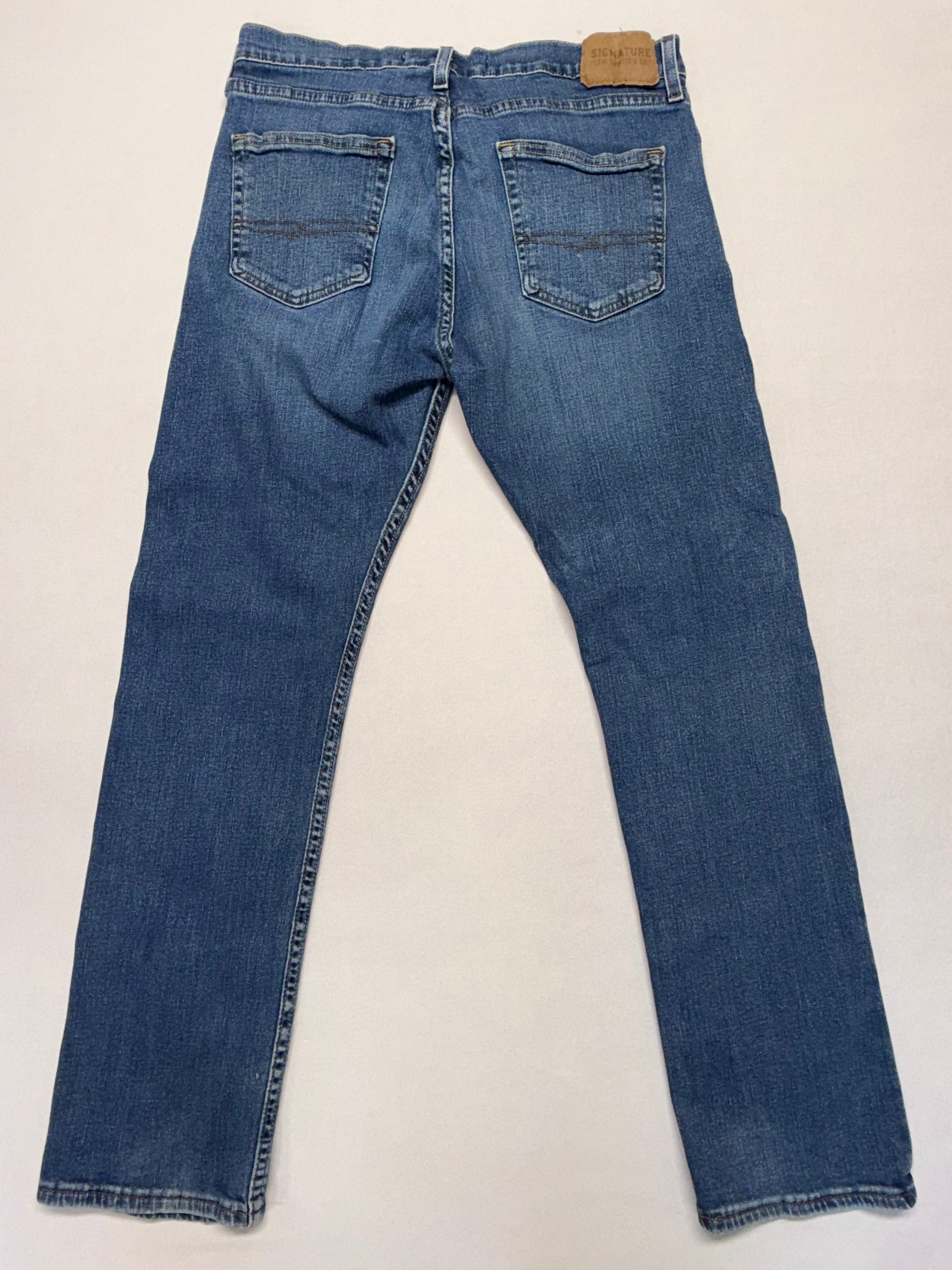 Levi Strauss Signature S51 Straight Jeans Men's 34x30 Blue Denim