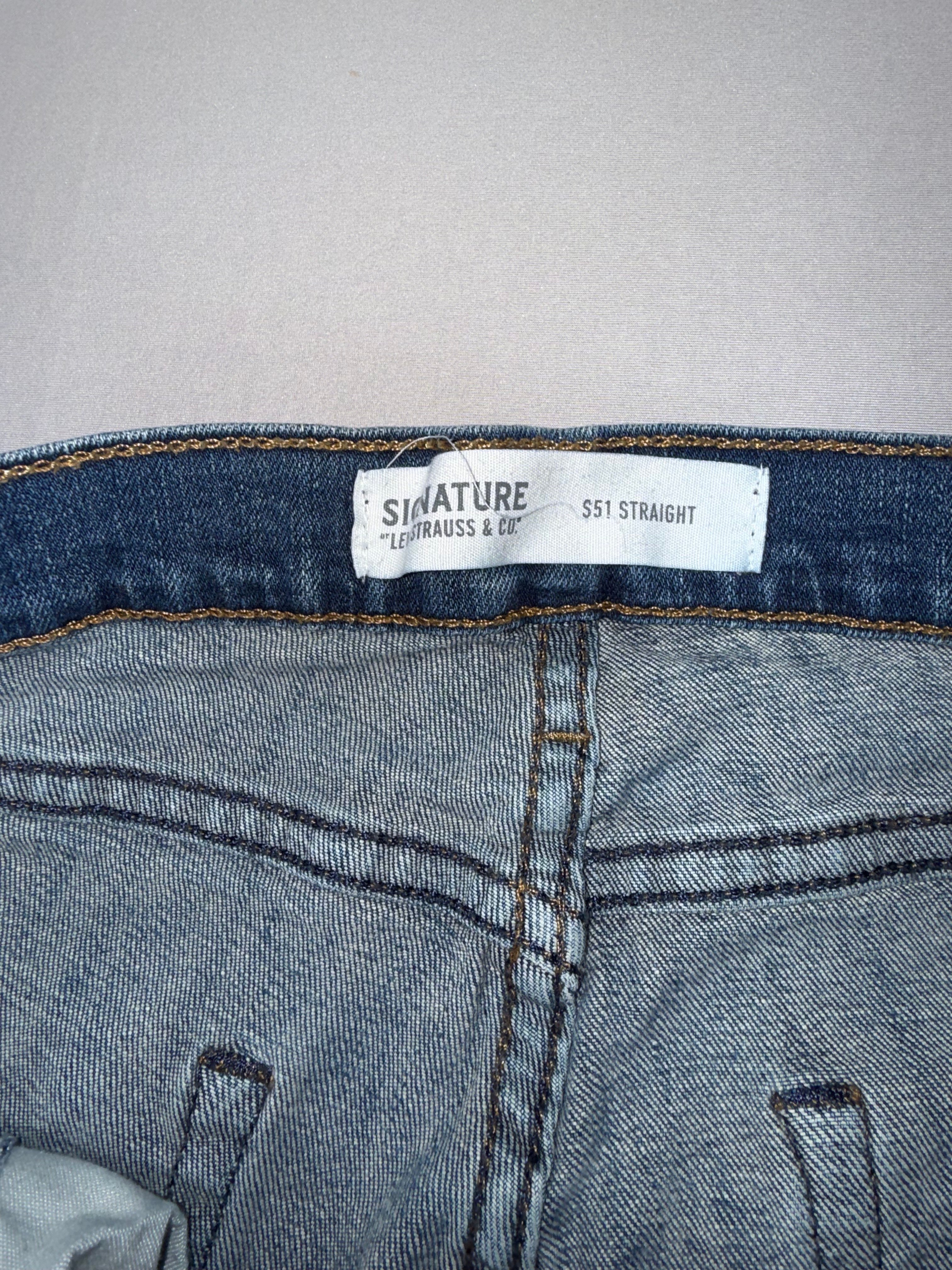 Levi Strauss Signature S51 Straight Jeans Men's 34x30 Blue Denim