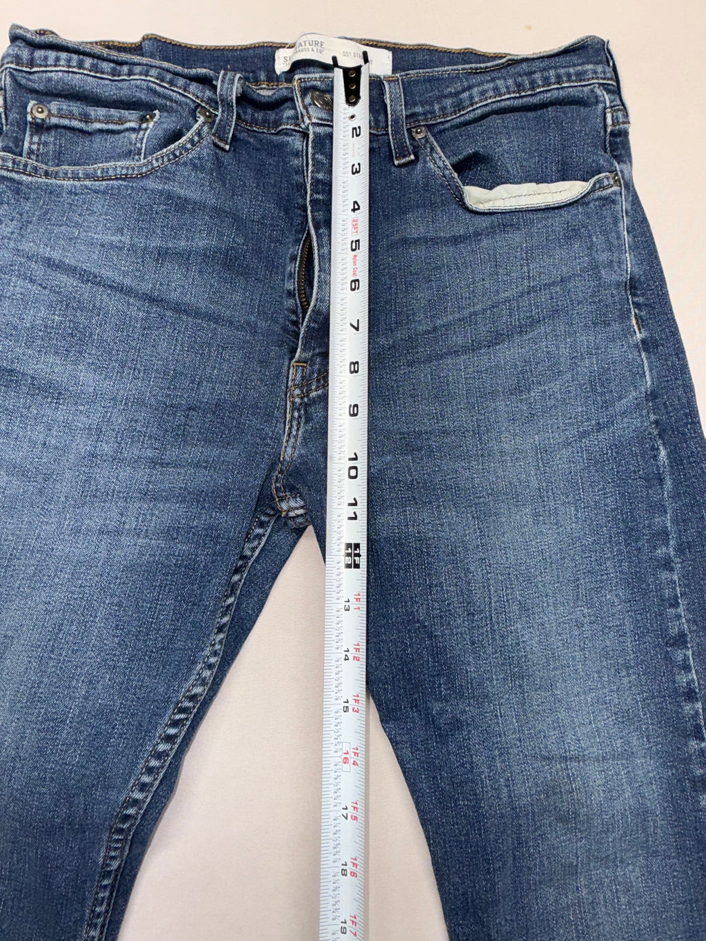 Levi Strauss Signature S51 Straight Jeans Men's 34x30 Blue Denim