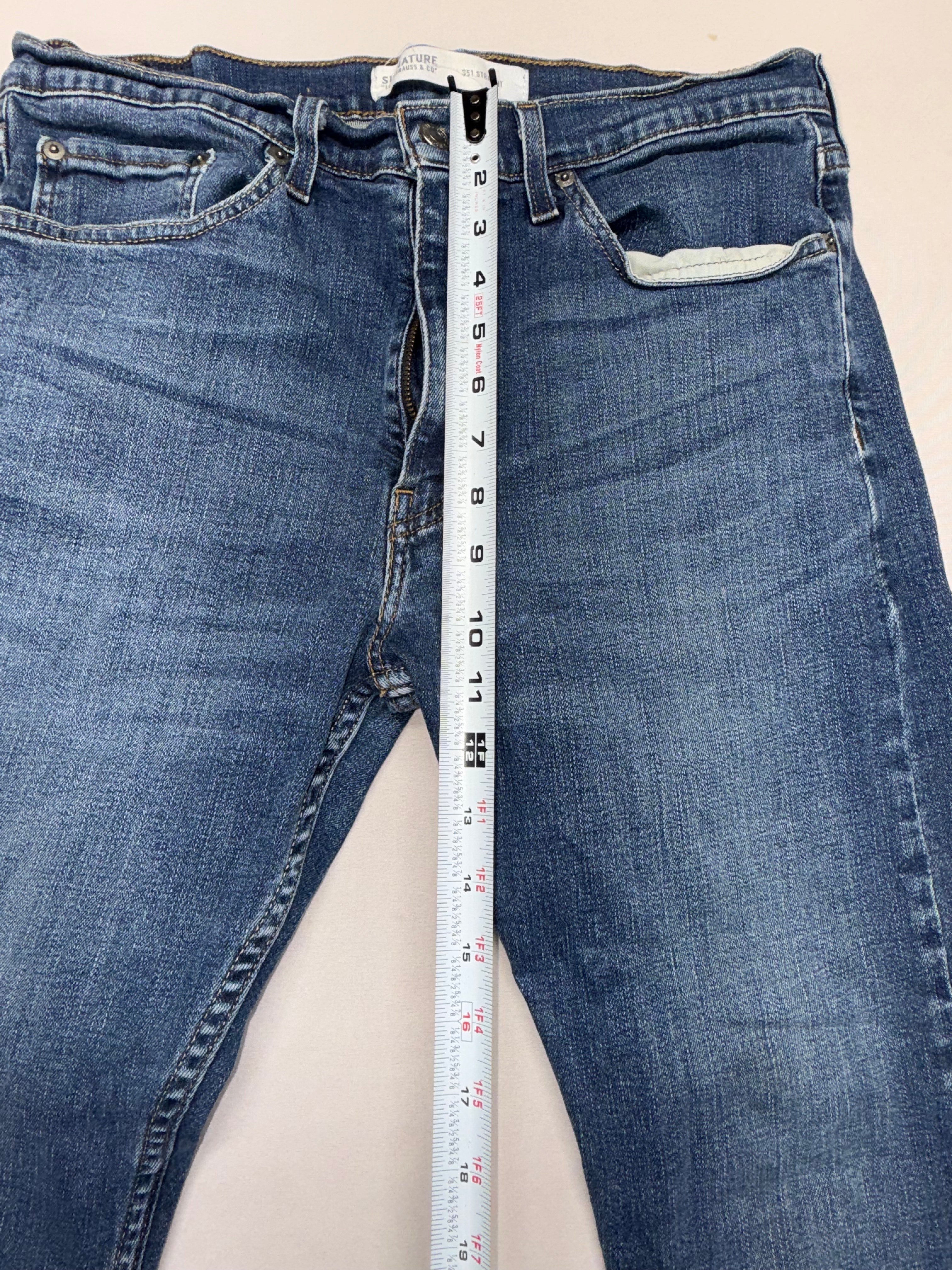 Levi Strauss Signature S51 Straight Jeans Men's 34x30 Blue Denim
