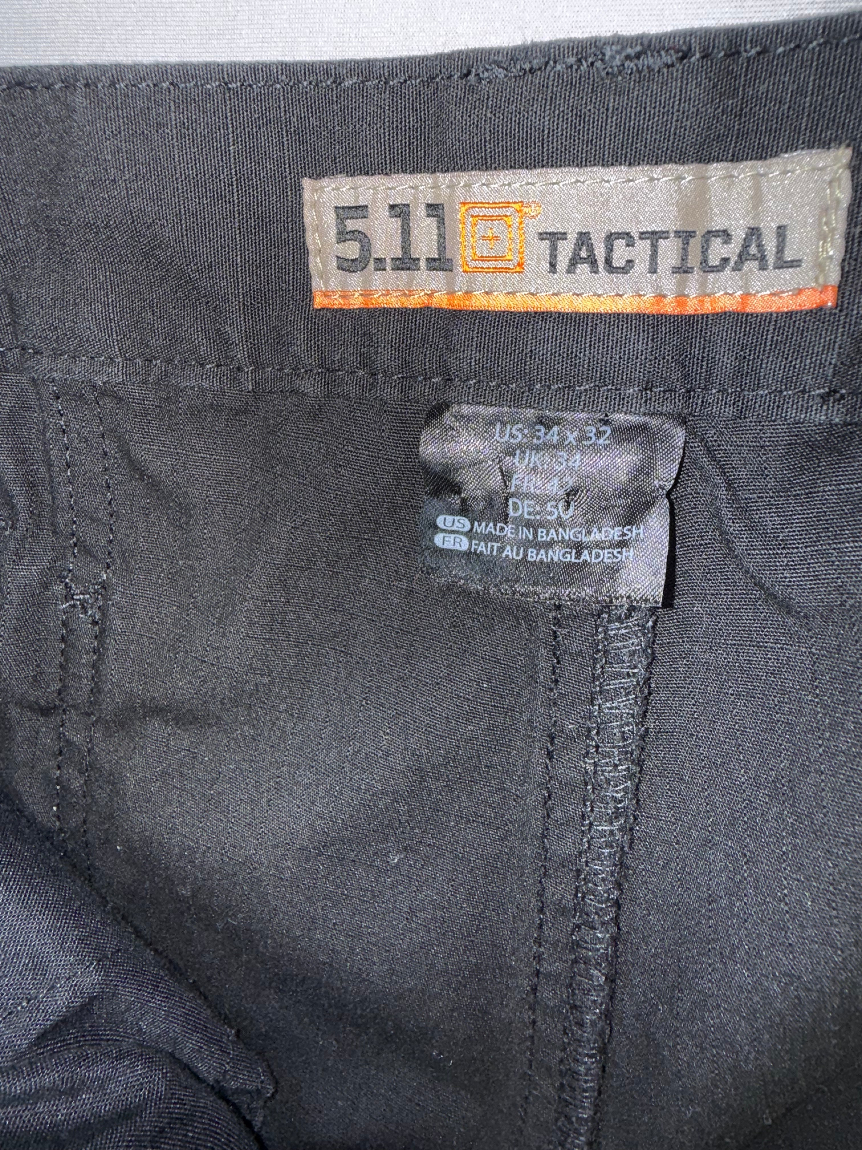 5.11 Tactical Black Cargo Pants Men's 34x32 Utility Duty Pants - Excellent Used