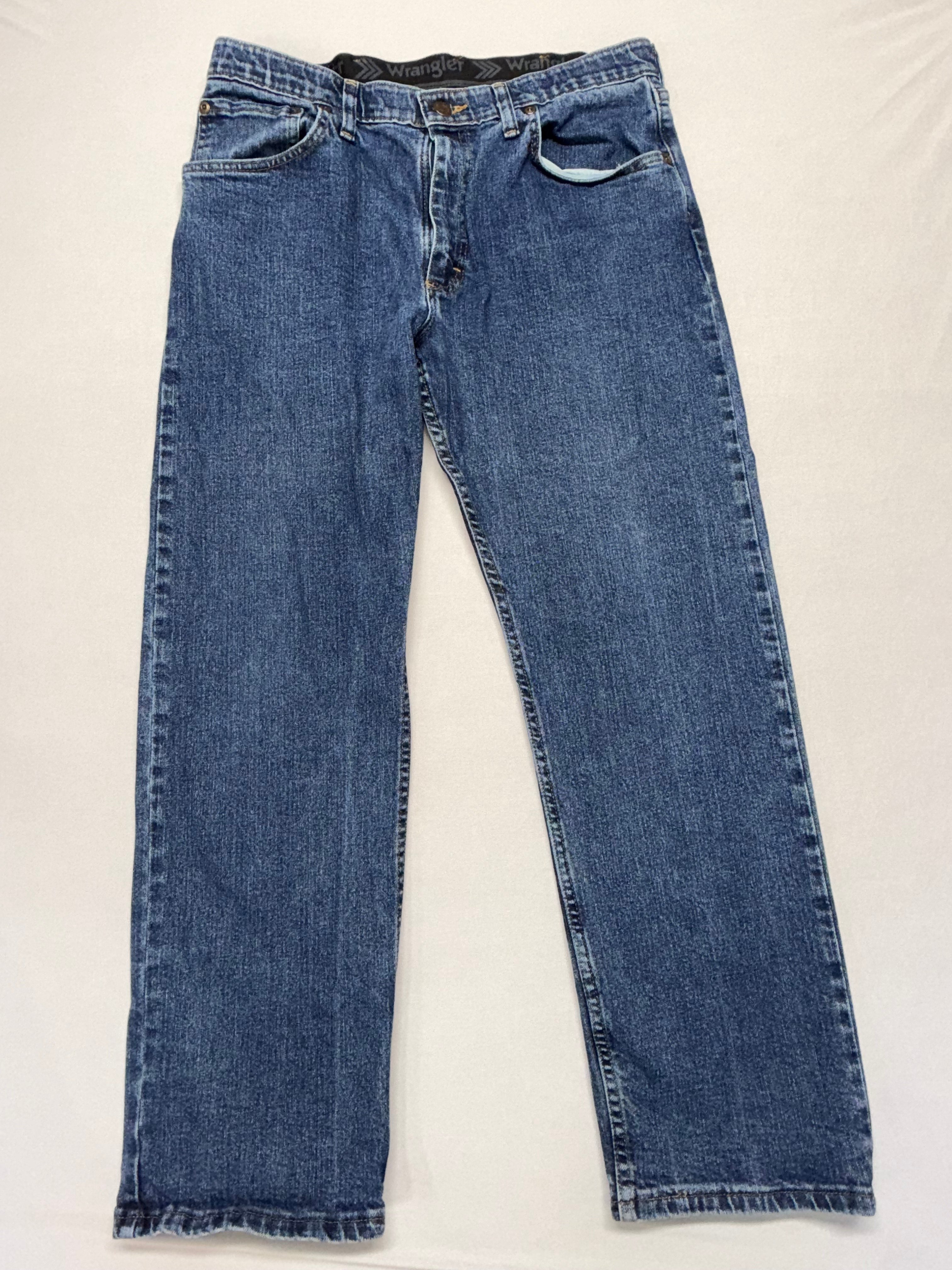 Wrangler Premium Quality Men's Blue Jeans 34x29 Relaxed Fit Denim Pants - EUC