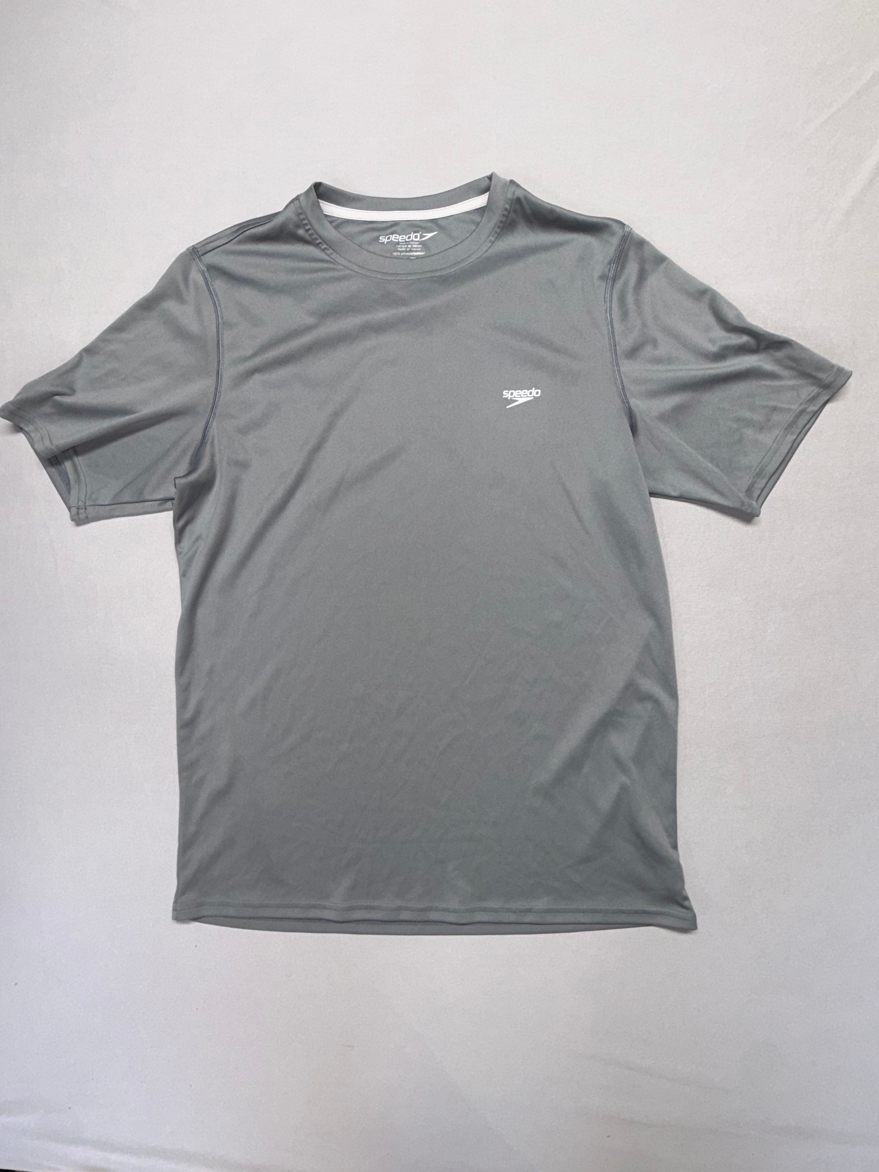 Speedo Athletic Performance T-Shirt Men's Small Gray Workout Shirt