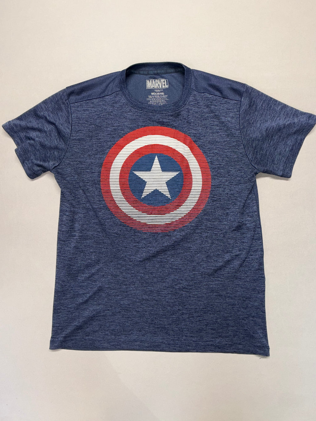 Marvel Captain America Shield Graphic T-Shirt Blue Men's Size Medium _ EUC