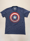 Marvel Captain America Shield Graphic T-Shirt Blue Men's Size Medium _ EUC