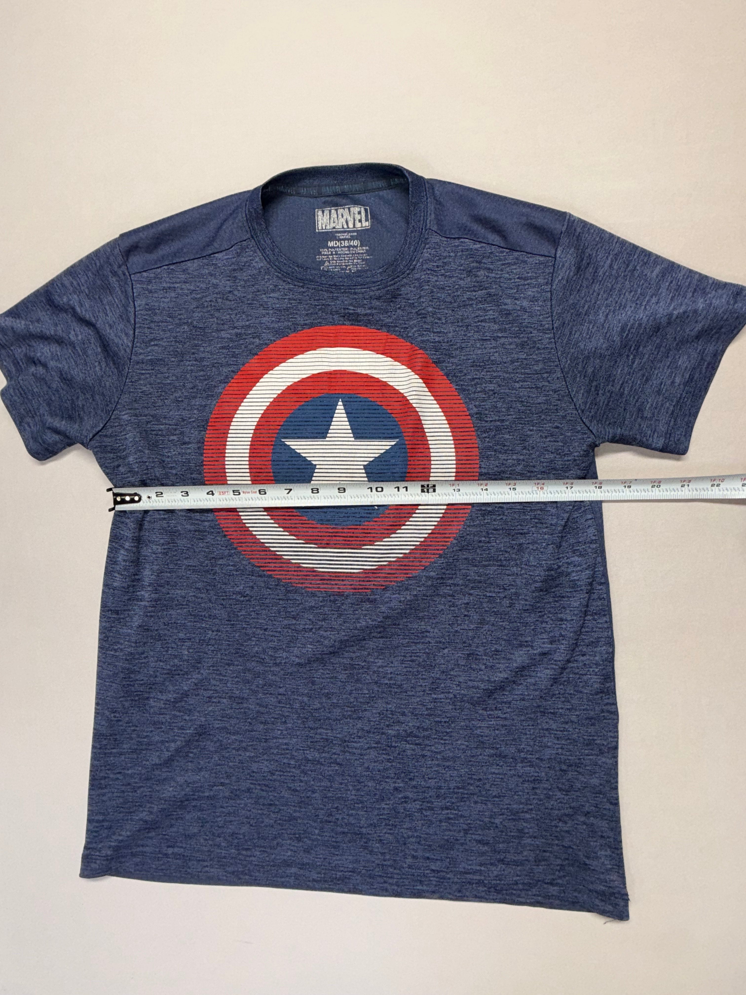 Marvel Captain America Shield Graphic T-Shirt Blue Men's Size Medium _ EUC