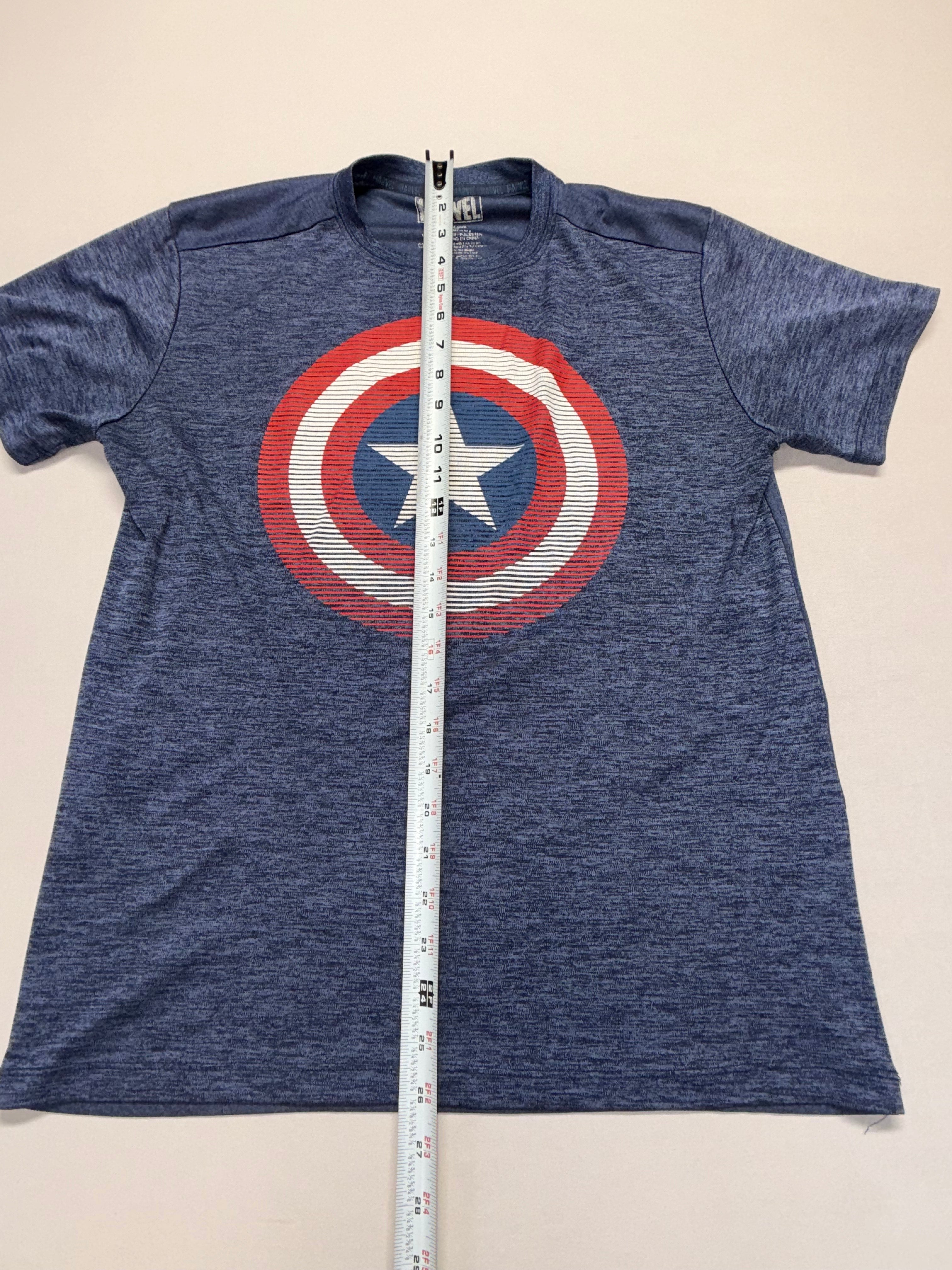 Marvel Captain America Shield Graphic T-Shirt Blue Men's Size Medium _ EUC