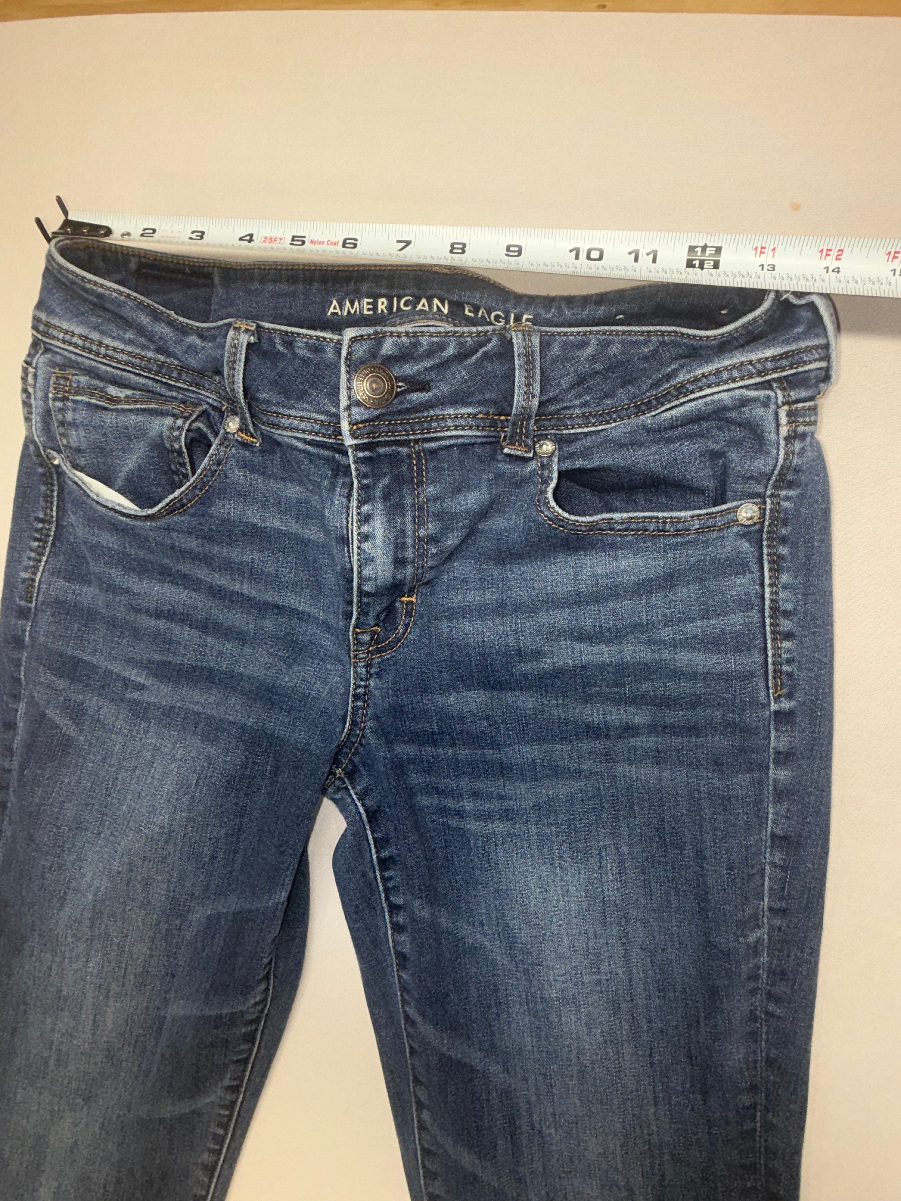 American Eagle Women's Bootcut Jeans Size 10 Long Medium Wash Stretch Denim