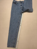 Vintage Style Blue Denim High Waist Mom Jeans - Relaxed Fit Tapered Leg