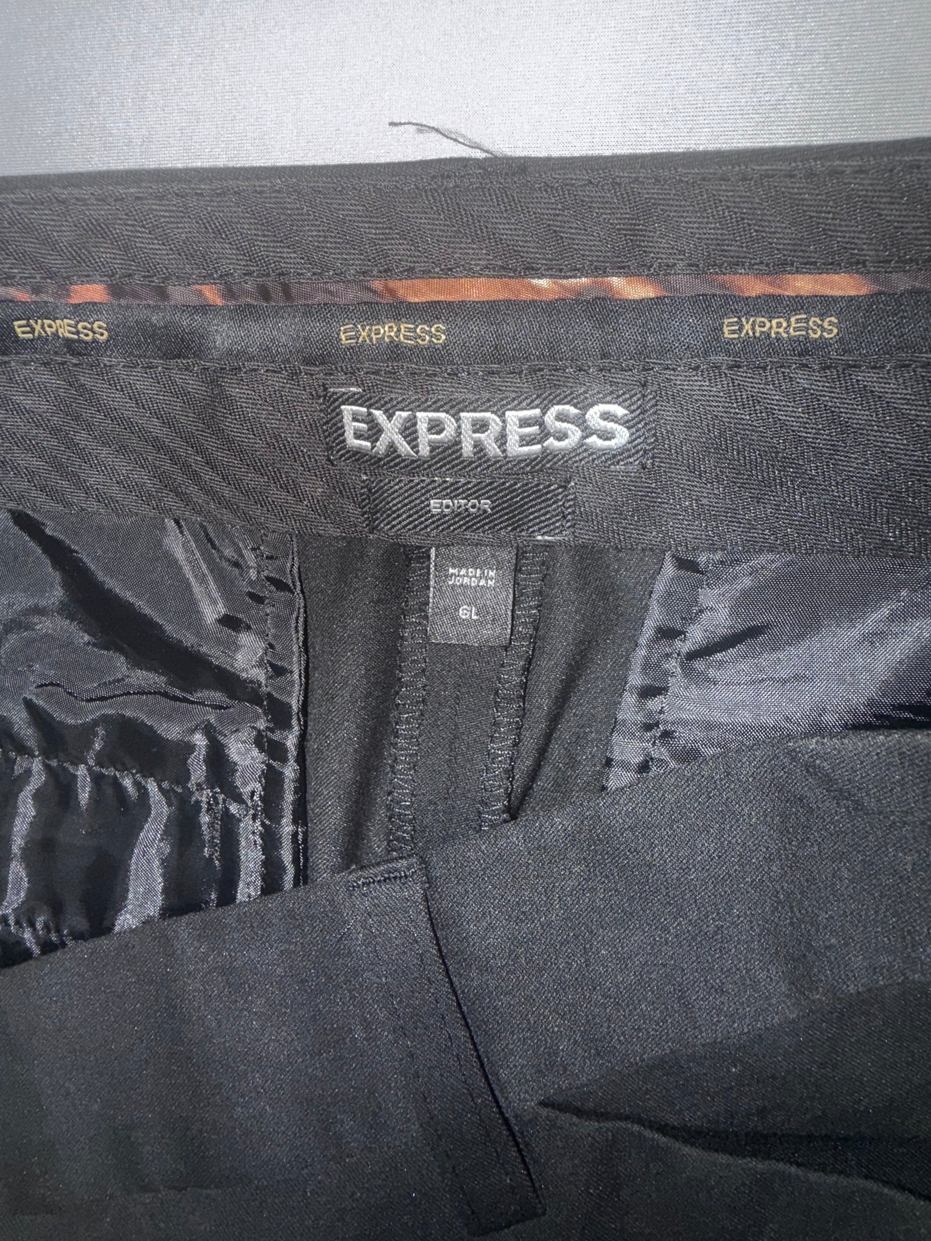 Express Women's Dress Pants Size 6 Long Black Stretch Career Slacks