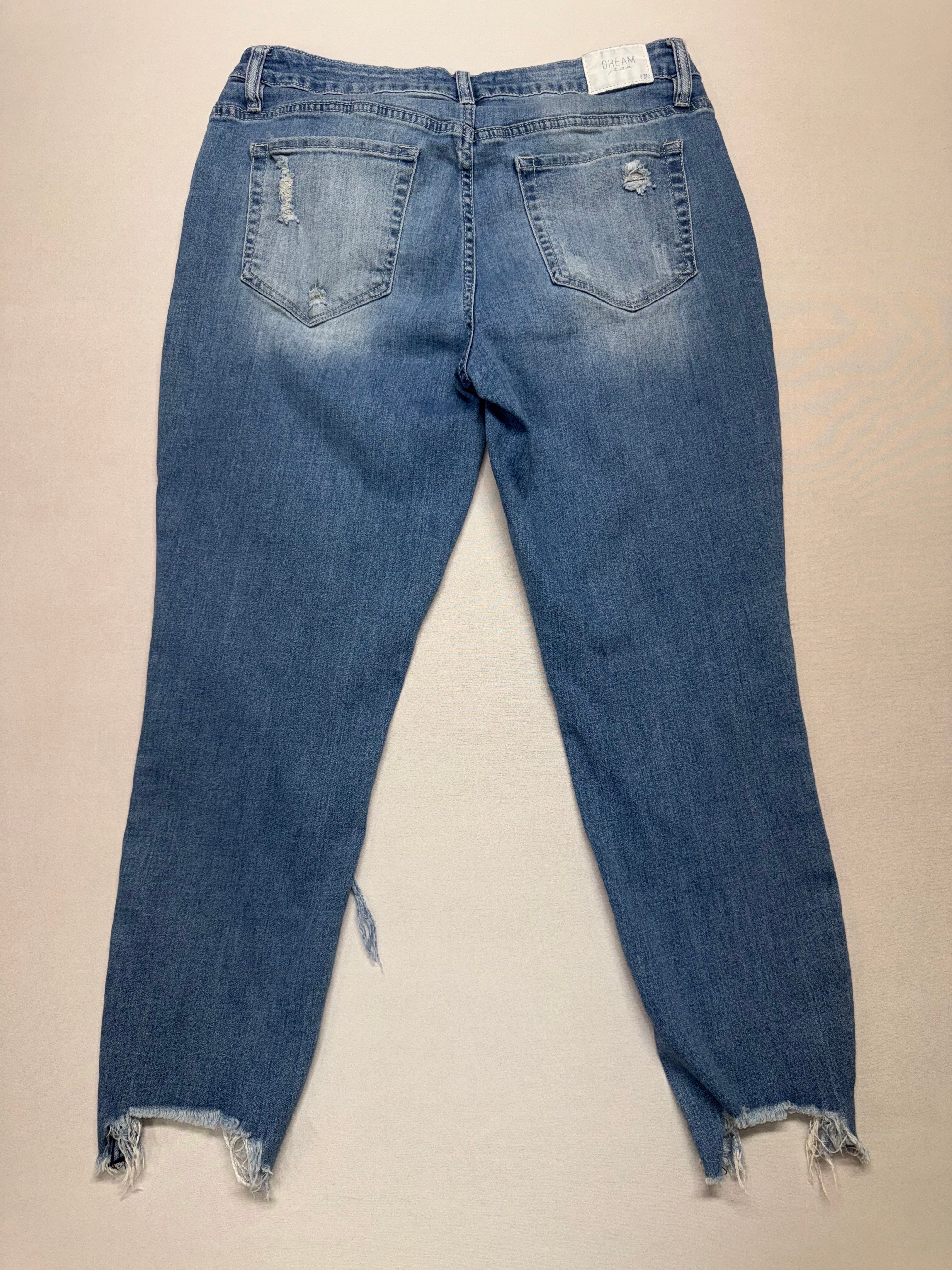 YMI Dream Jeans Size 11 Mid-Rise Distressed Ankle Jeans - Stretch Raw Hem