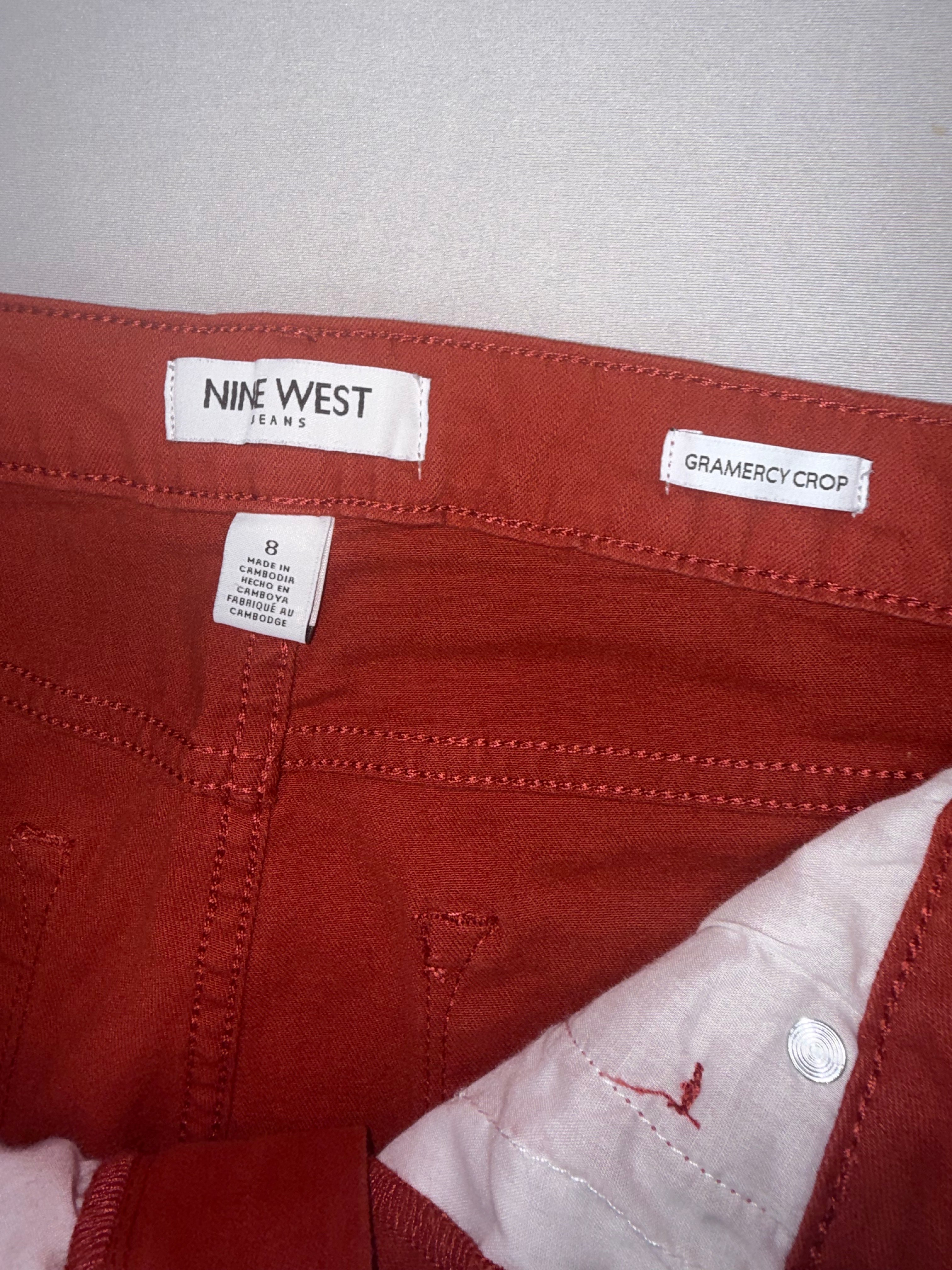 Nine West Gramercy Crop Red jeans - Women's Size 8 - Mid Rise Slim Fit