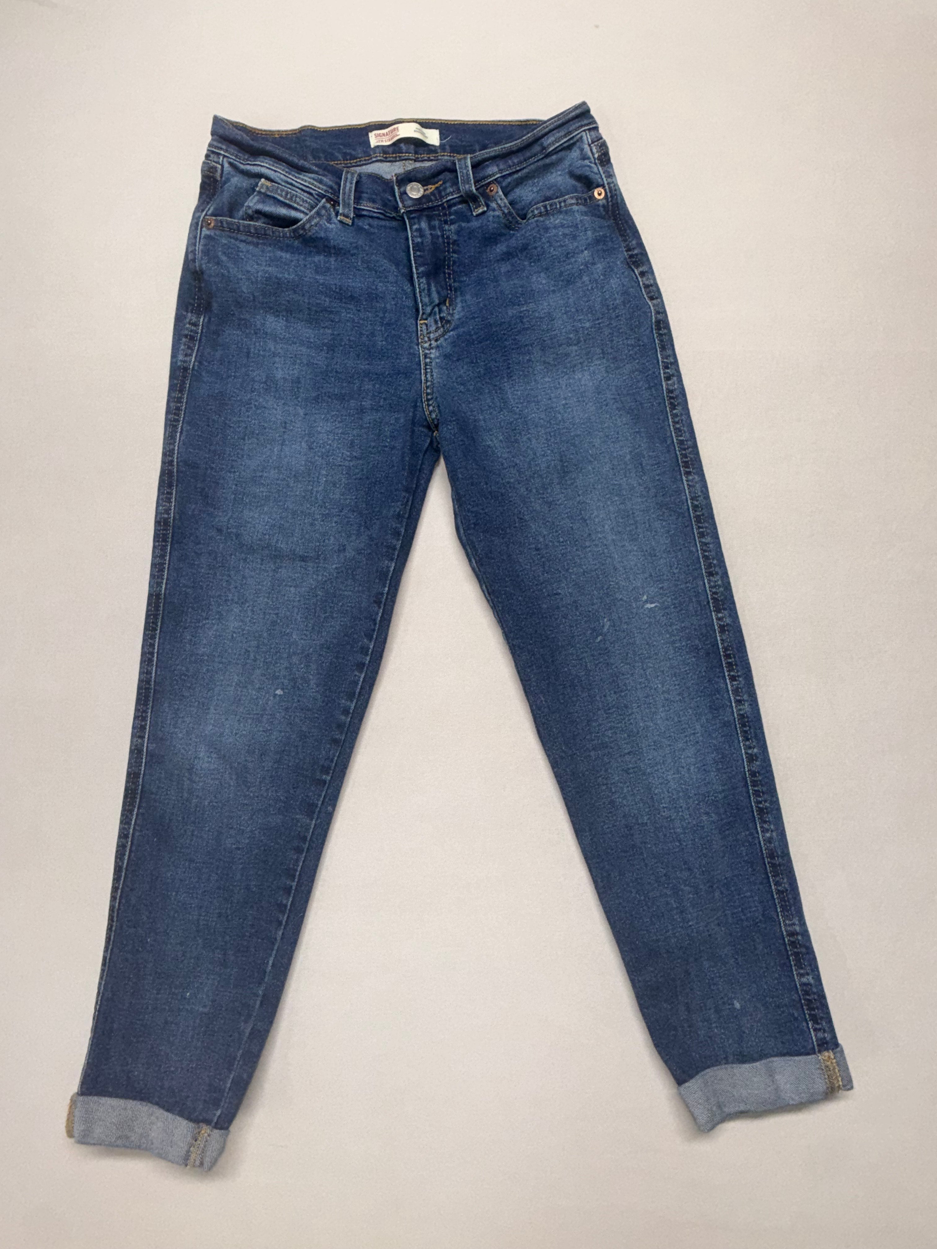 Signature by Levi Strauss Heritage Boyfriend Jeans - Size 0 (W25) - Cuffed Medium Wash
