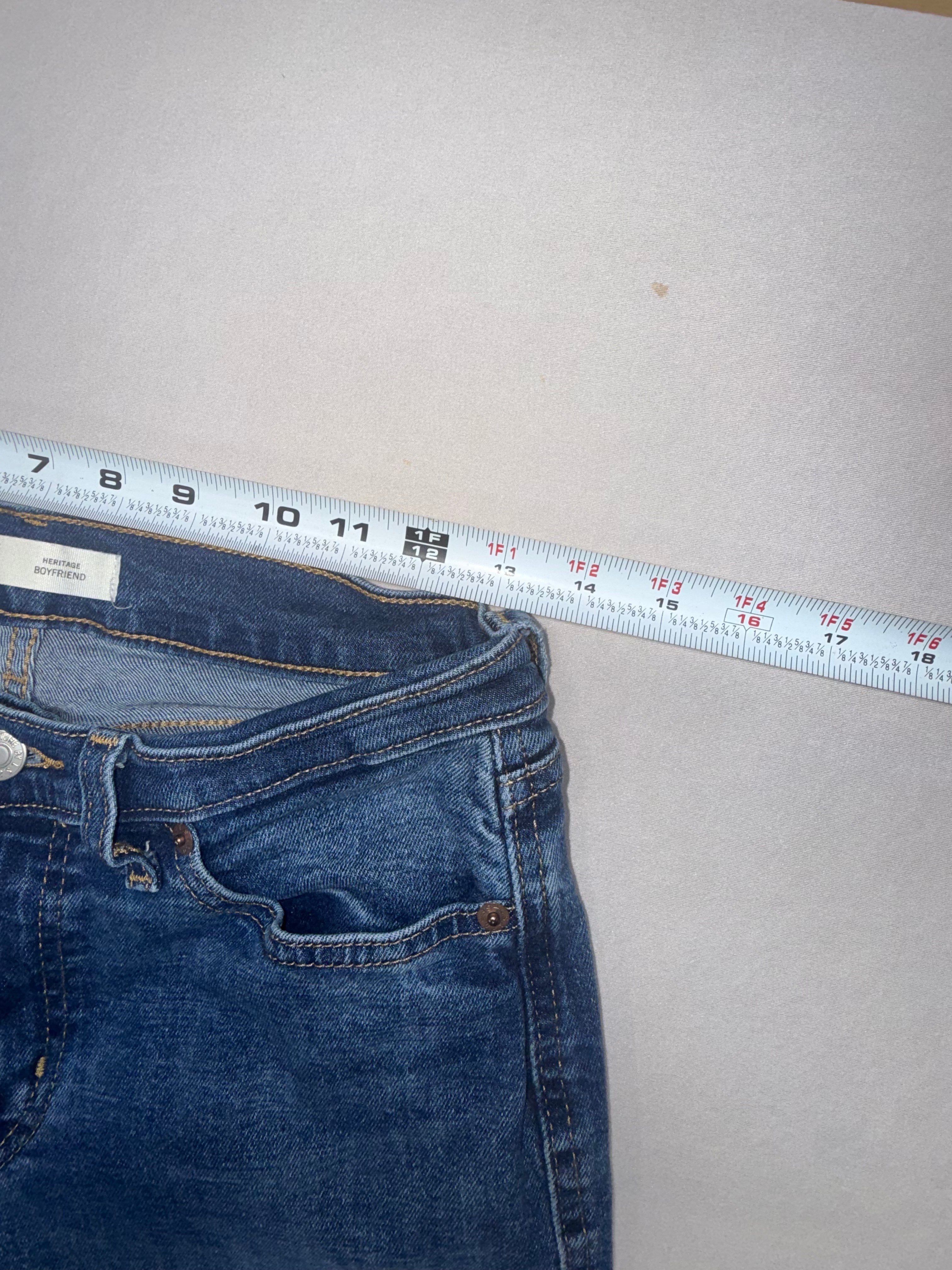 Signature by Levi Strauss Heritage Boyfriend Jeans - Size 0 (W25) - Cuffed Medium Wash