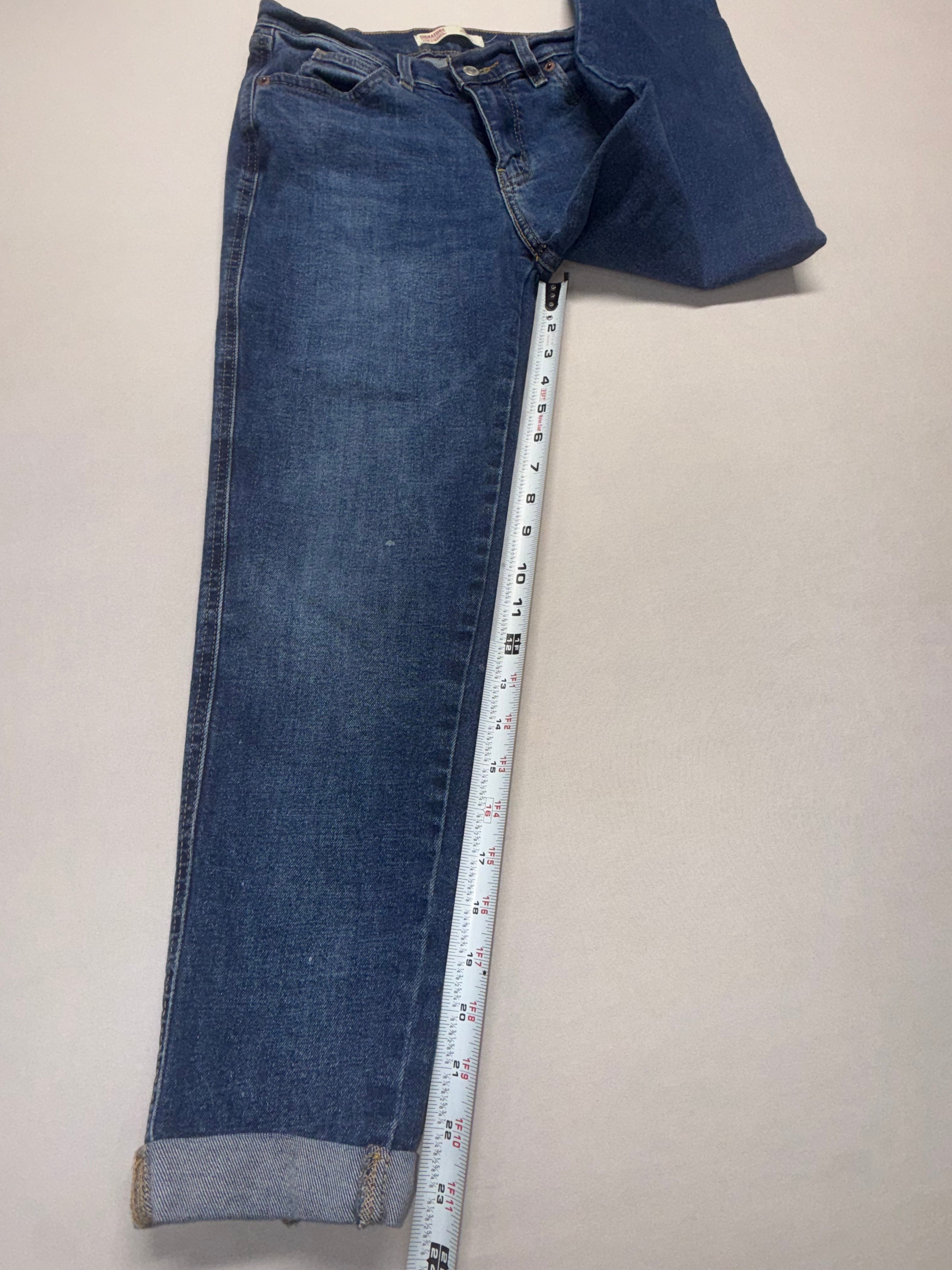 Signature by Levi Strauss Heritage Boyfriend Jeans - Size 0 (W25) - Cuffed Medium Wash