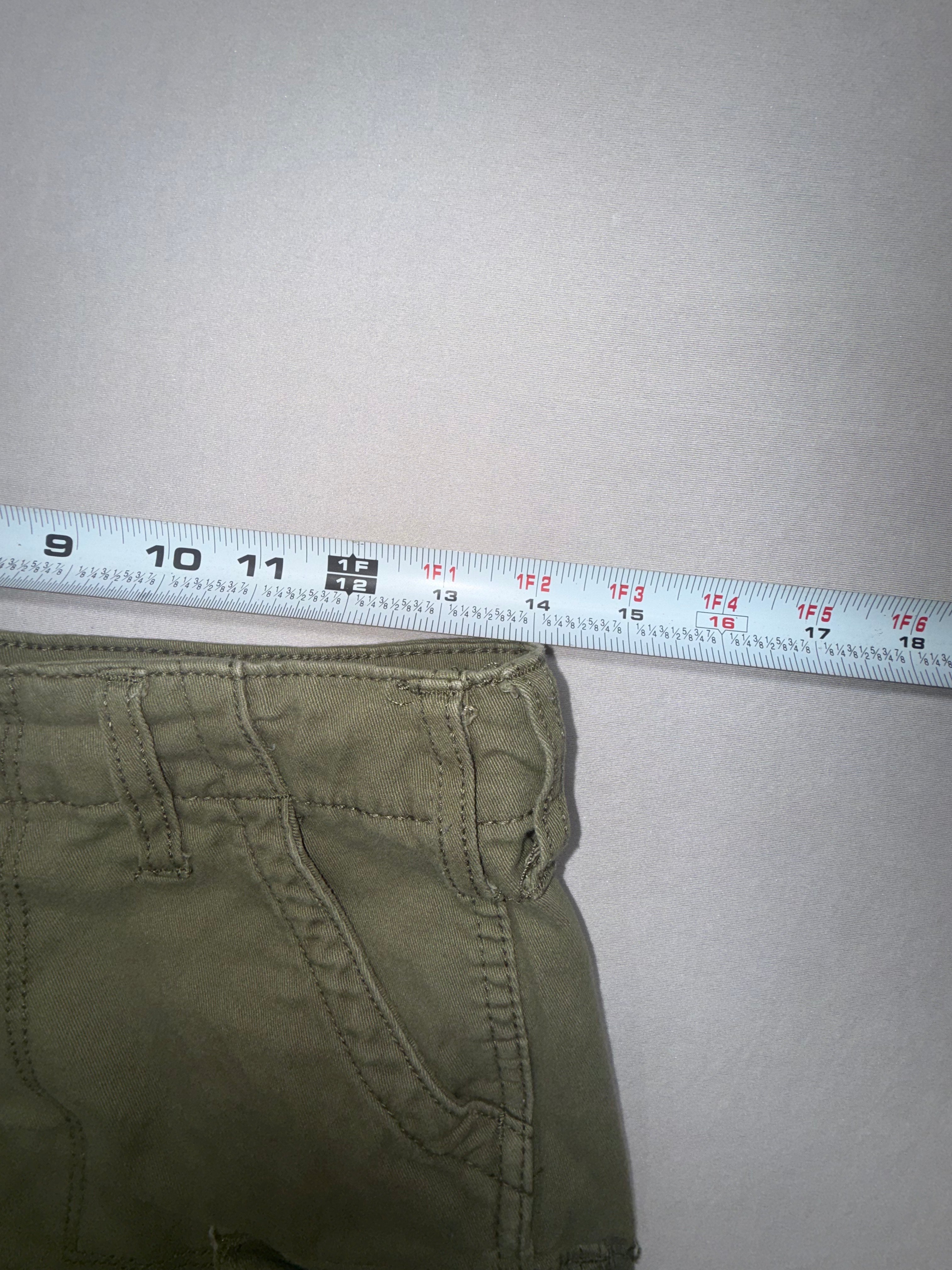 Faded Glory Olive Green Cargo Shorts - Women's Size 8 - Distressed Raw Hem