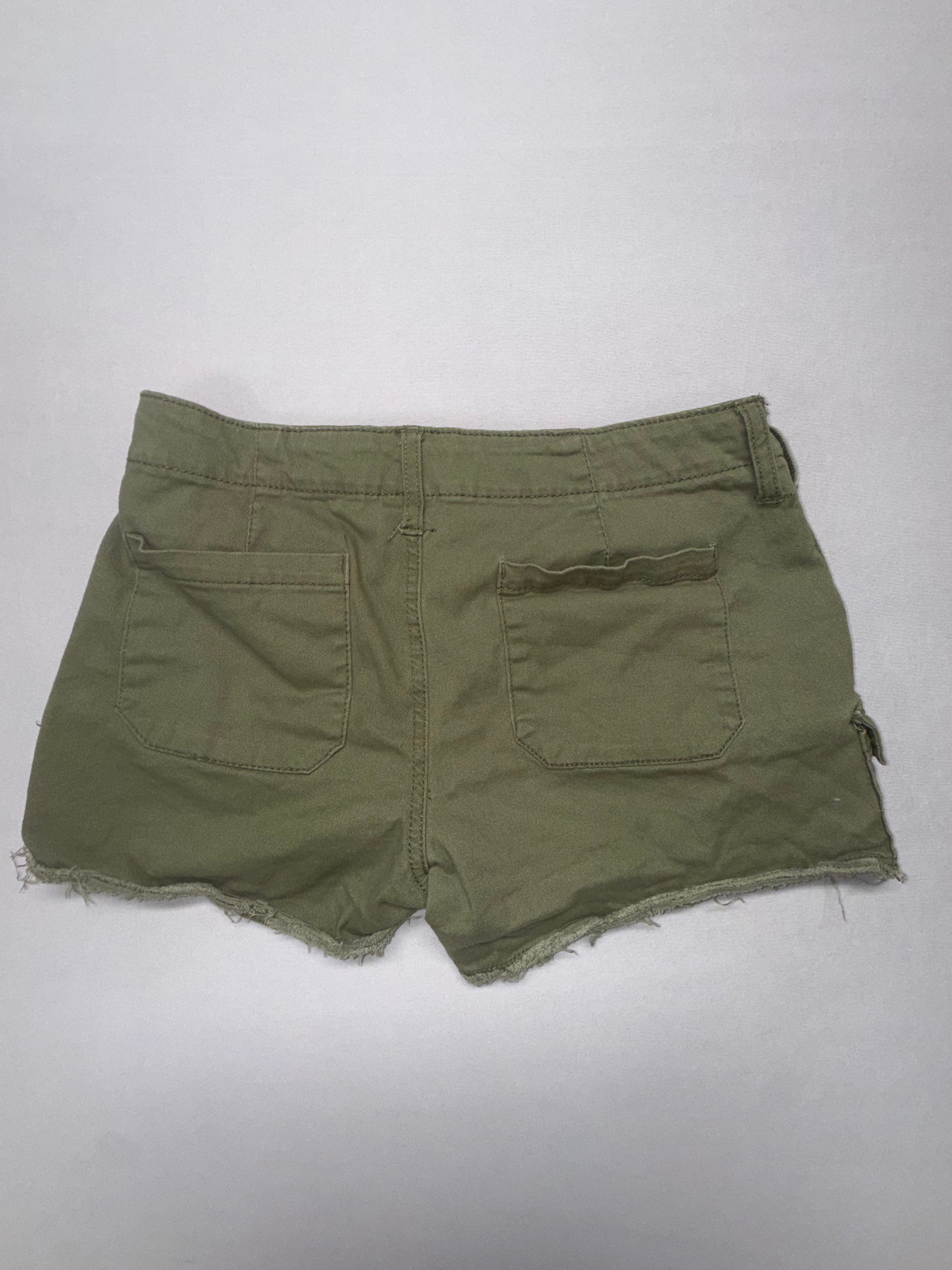 Faded Glory Olive Green Cargo Shorts - Women's Size 8 - Distressed Raw Hem