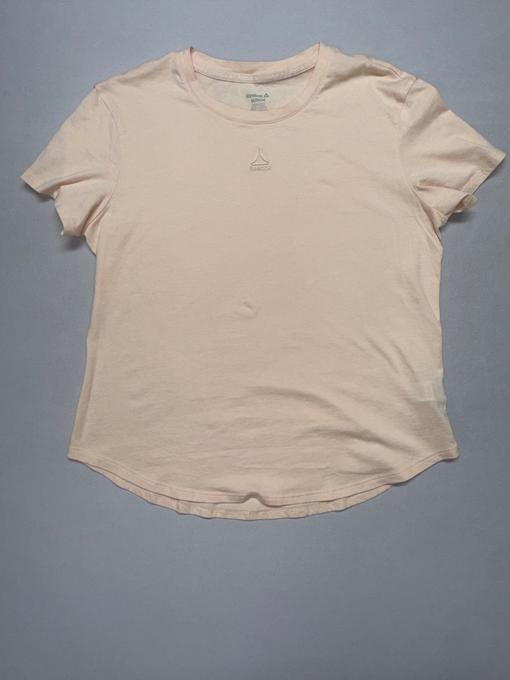 Reebok Women's Cream Short Sleeve Athletic Tee - Size Medium - Cotton Stretch