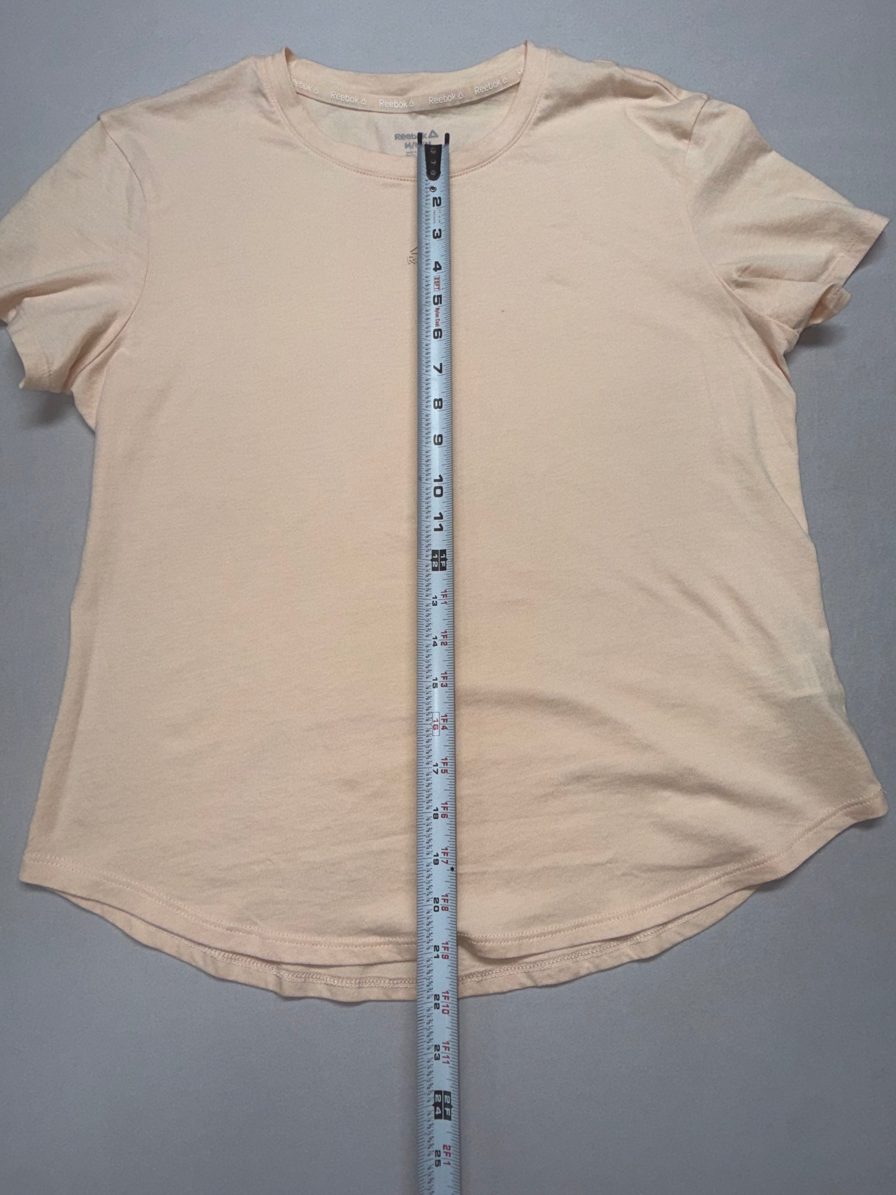 Reebok Women's Cream Short Sleeve Athletic Tee - Size Medium - Cotton Stretch