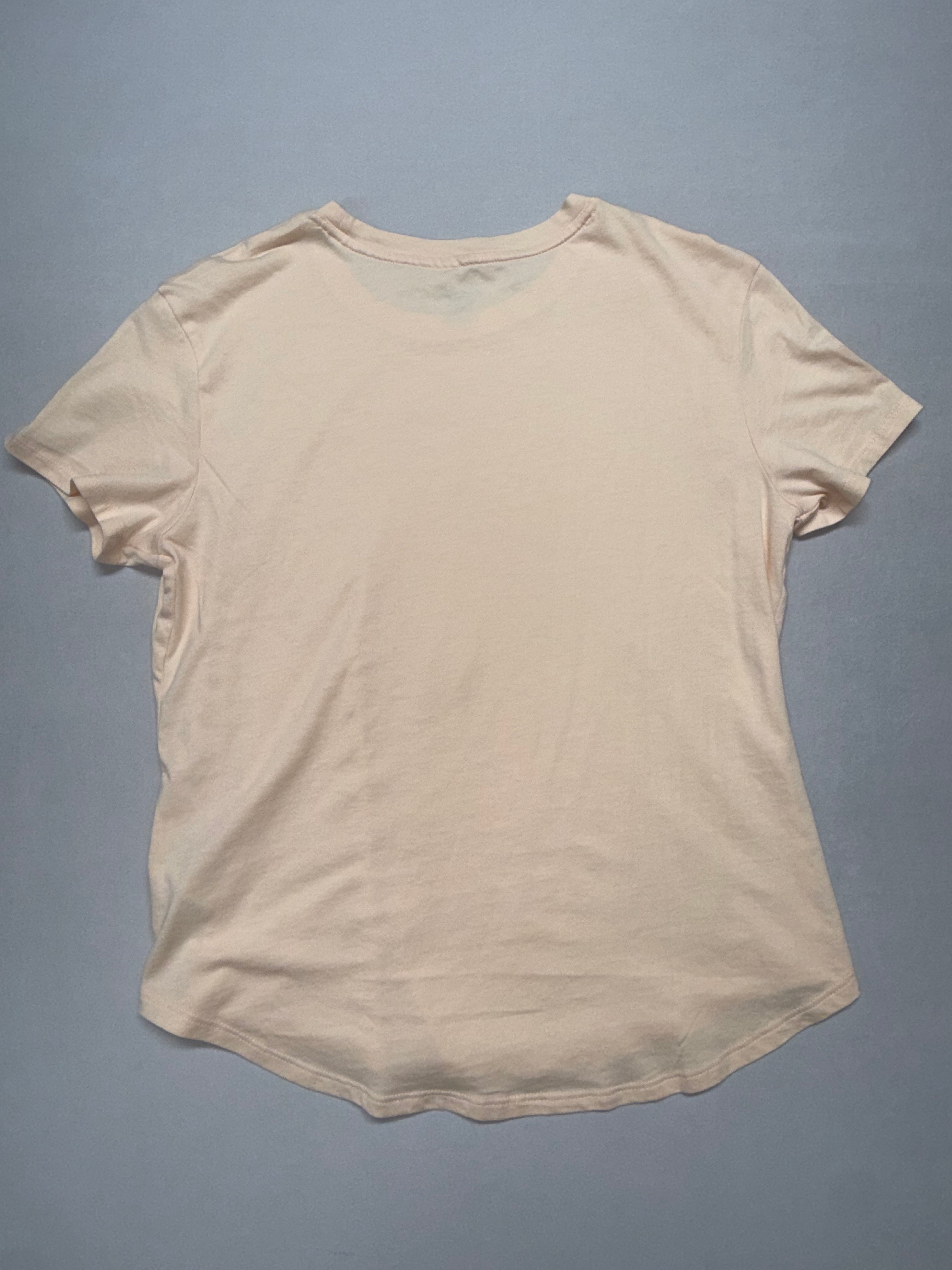 Reebok Women's Cream Short Sleeve Athletic Tee - Size Medium - Cotton Stretch