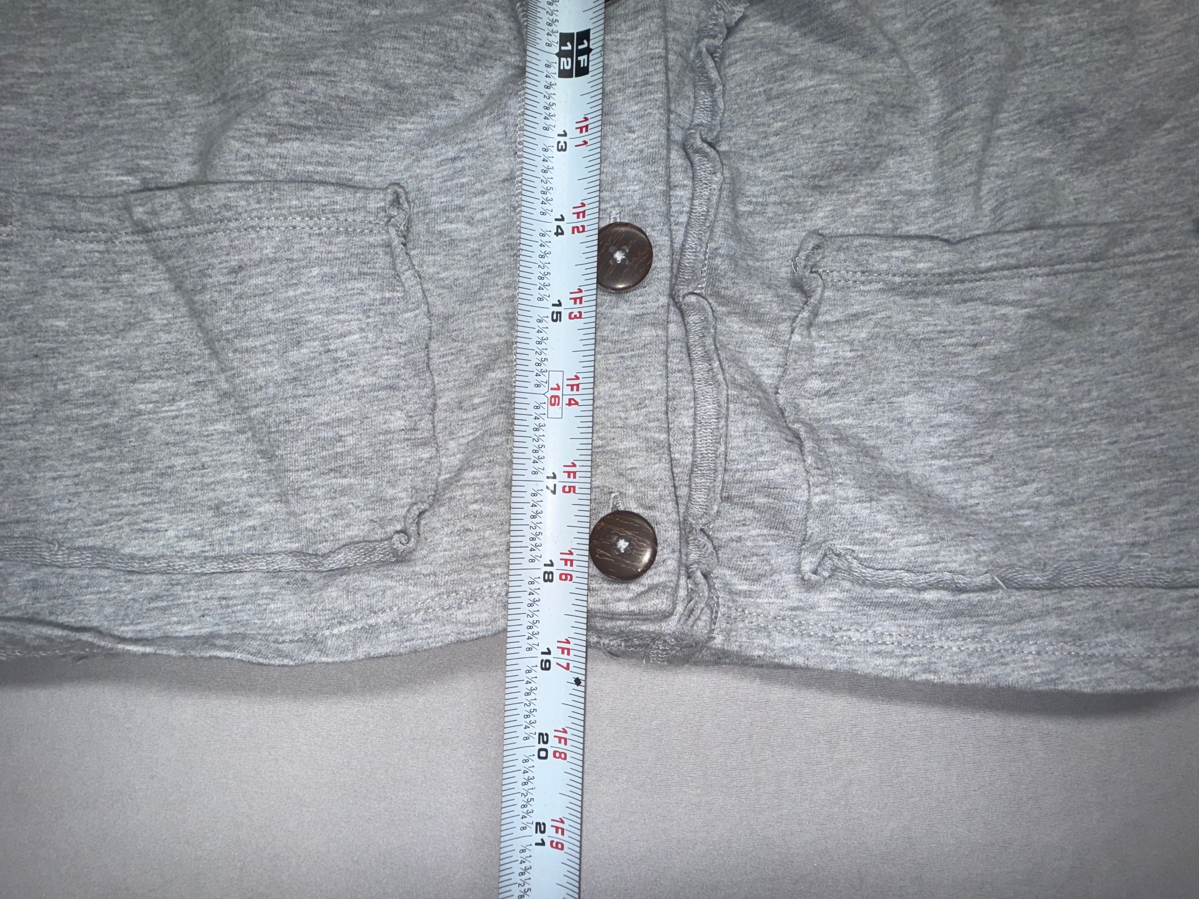 Zenana Cropped Gray Button Cardigan - Women's Medium - 100% Cotton Lightweight Sweater