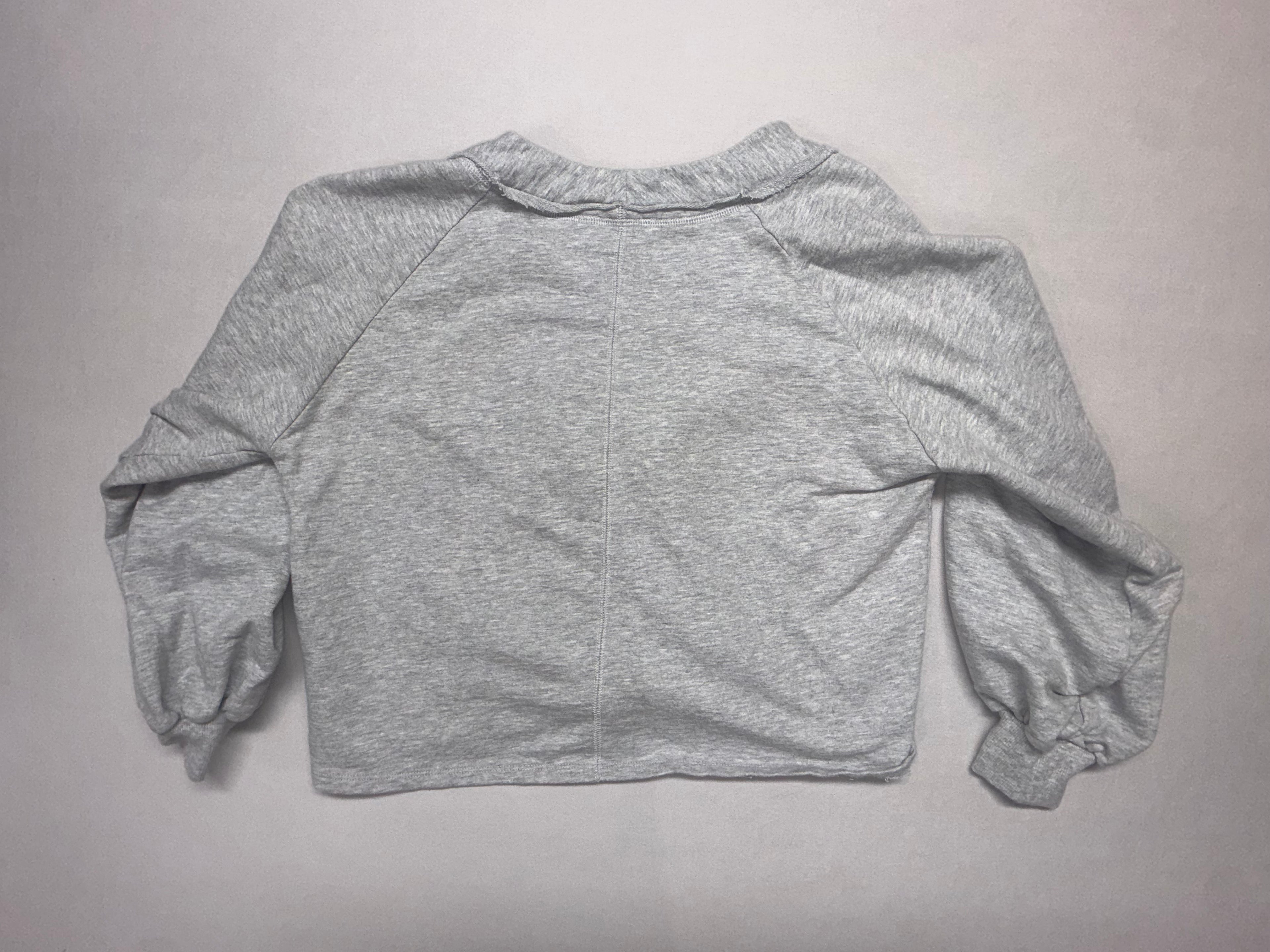 Zenana Cropped Gray Button Cardigan - Women's Medium - 100% Cotton Lightweight Sweater