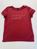 SHEIN "Perfectly Imperfect" Red Graphic Tee- Women's Medium - Short Sleeve Crew Neck