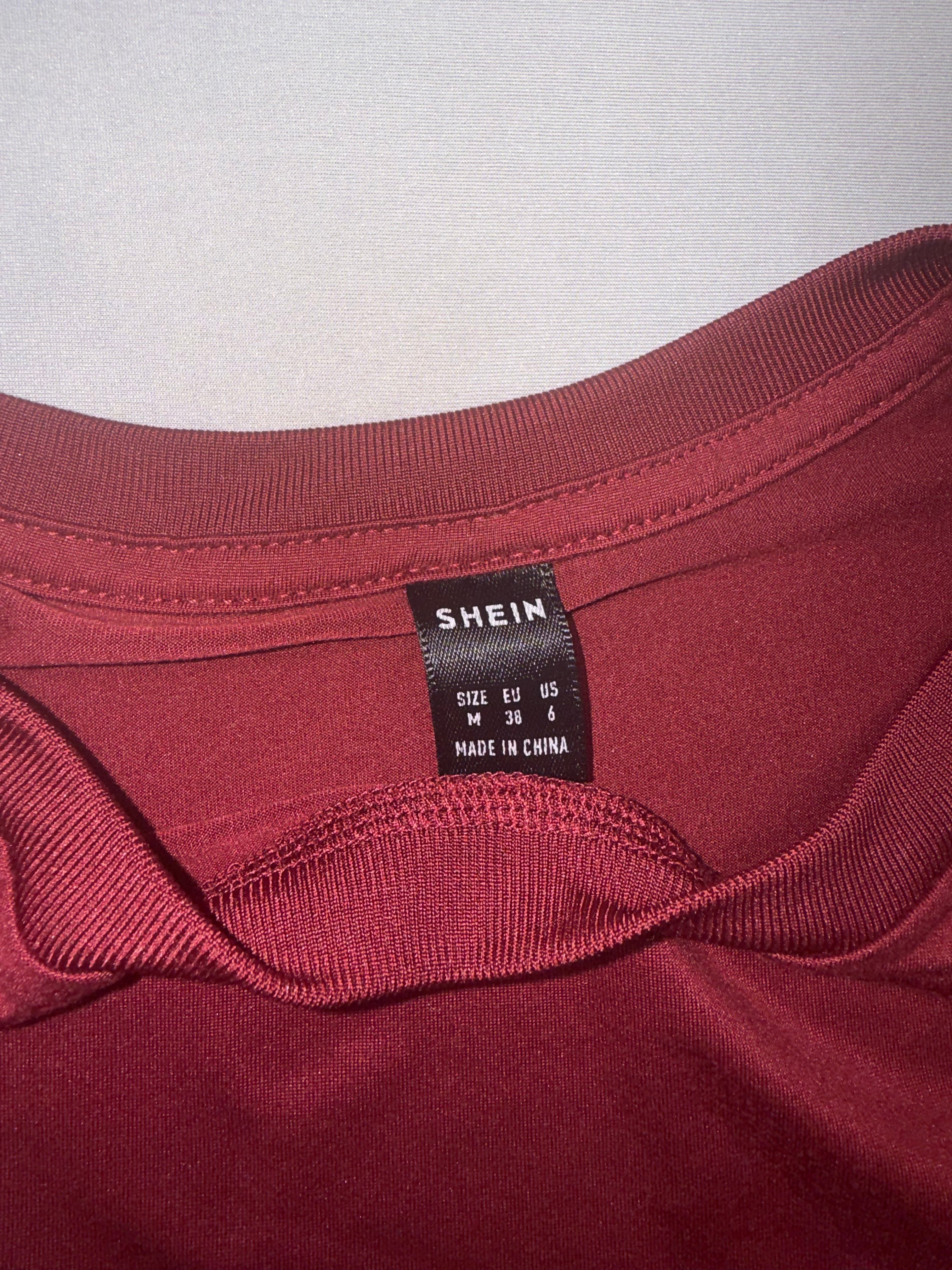 SHEIN "Perfectly Imperfect" Red Graphic Tee- Women's Medium - Short Sleeve Crew Neck