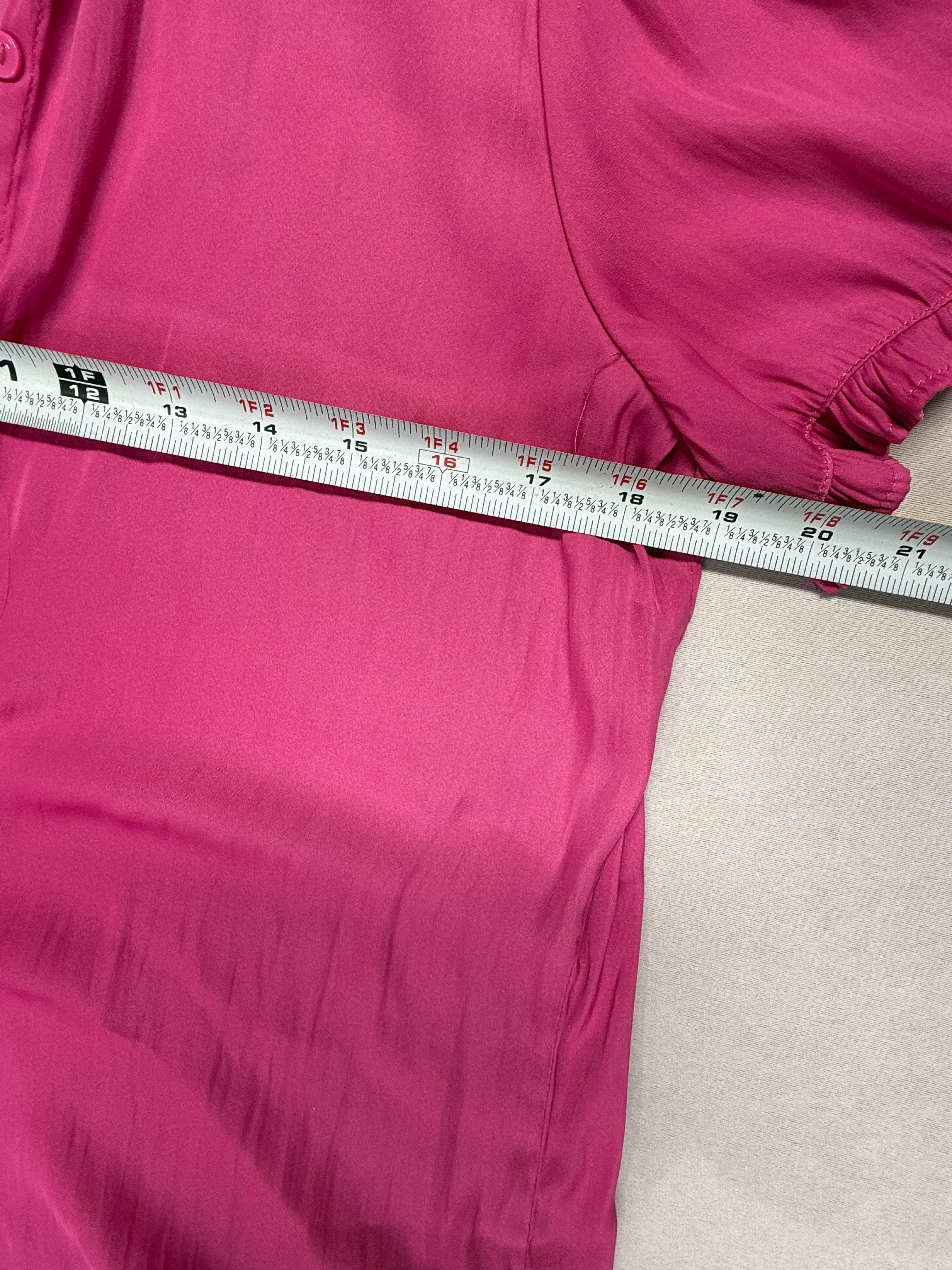 Tahari Women's Pink Ruffle Neck Blouse - Lightweight Short Sleeve Top
