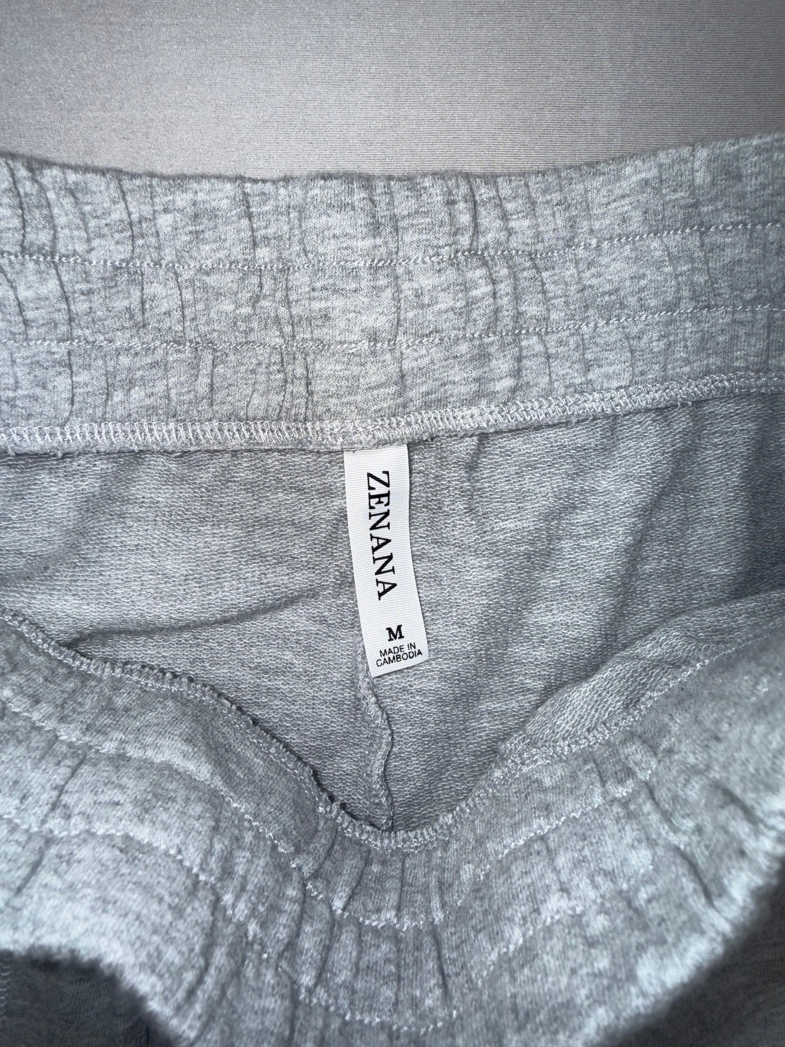 Zenana Women's Gray Lounge Shorts - Elastic Waist Drawstring Size M