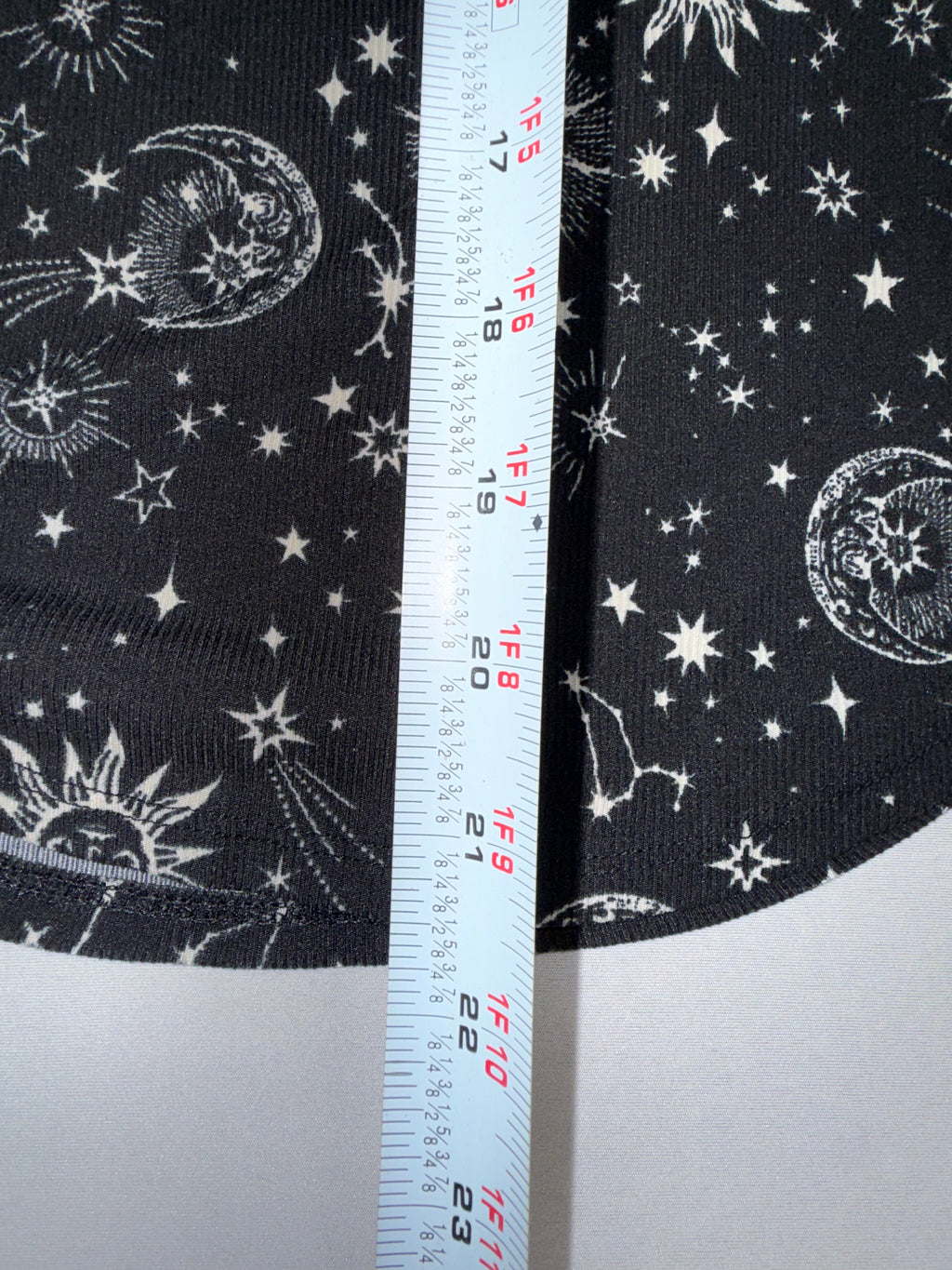 No Boundaries Celestial Print Long Sleeve Top - Moon & Stars Black Shirt Size S