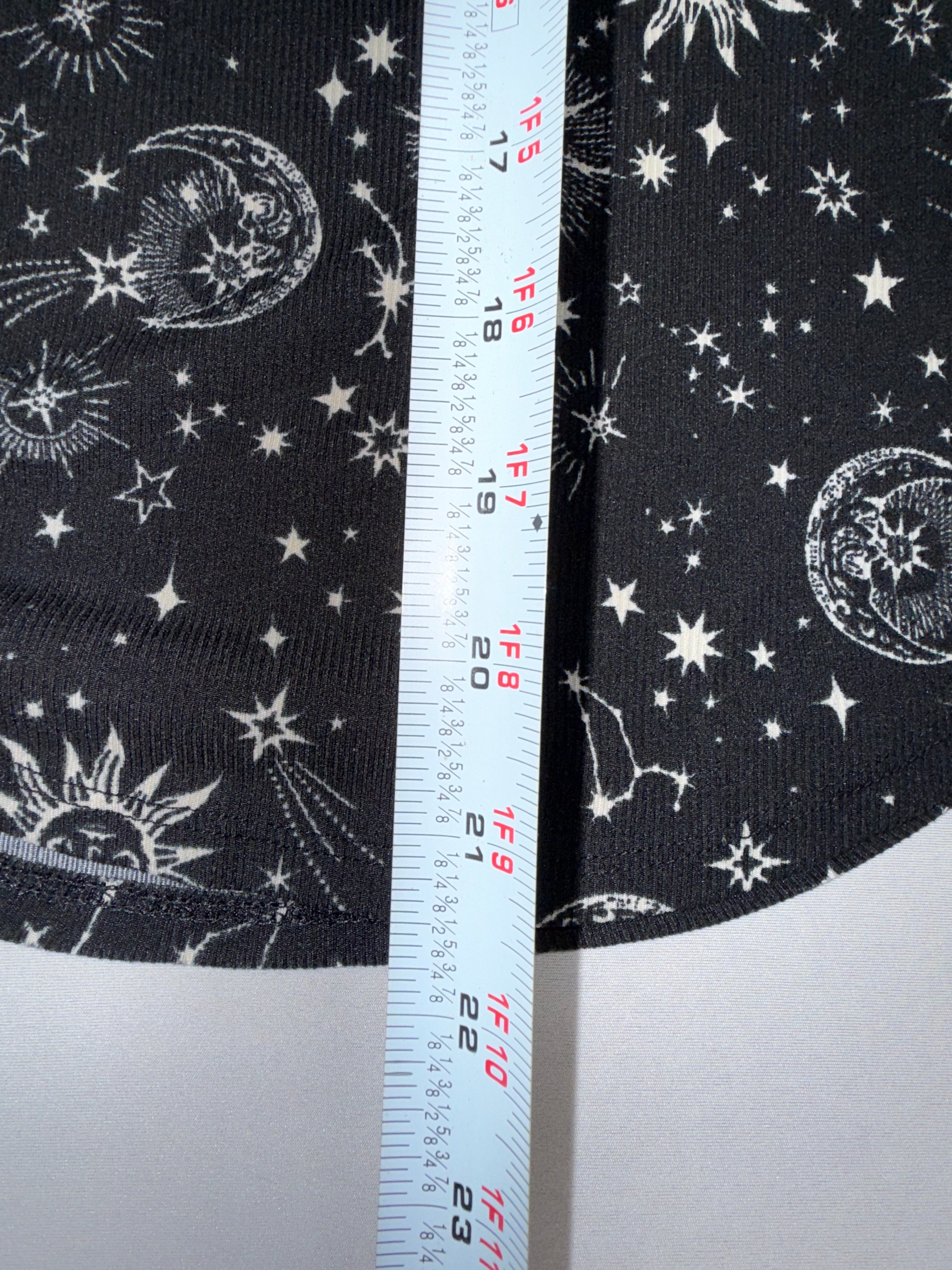 No Boundaries Celestial Print Long Sleeve Top - Moon & Stars Black Shirt Size S