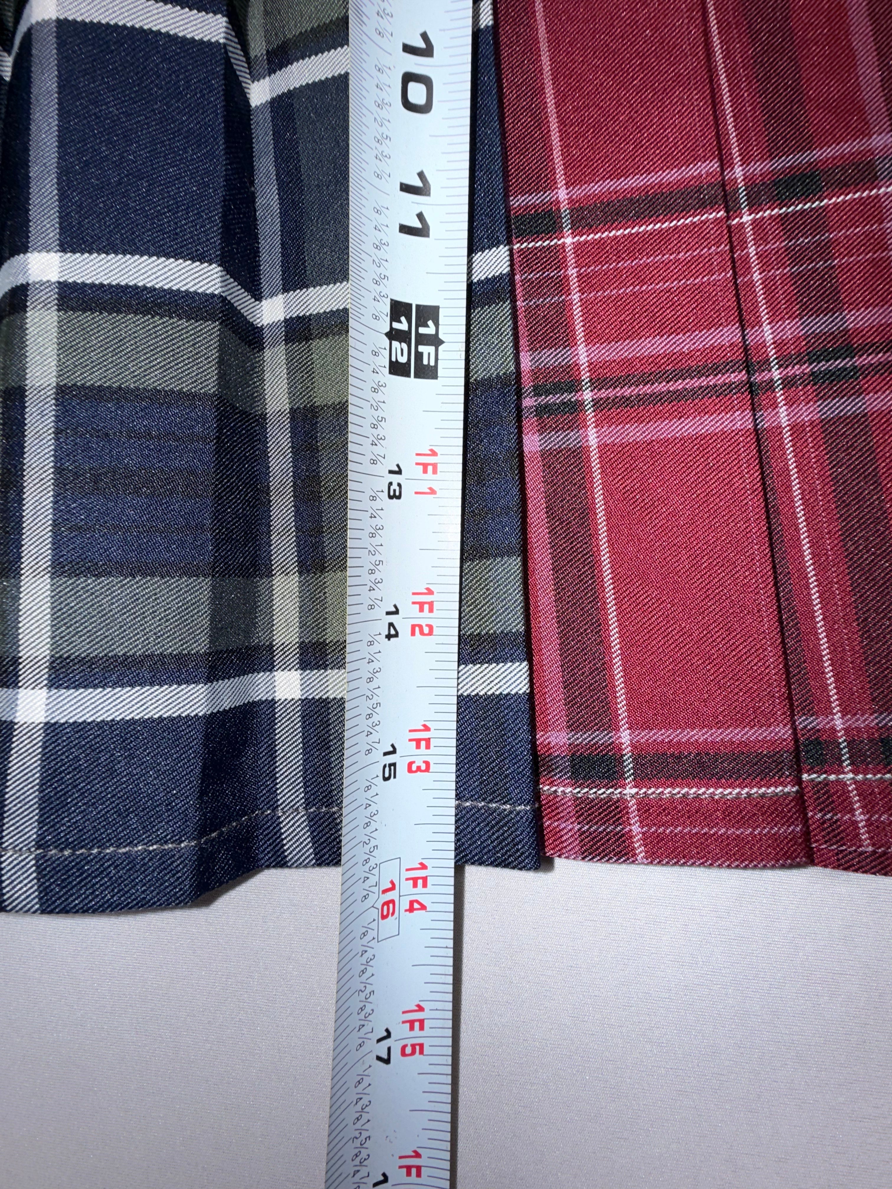 Women's Pleated Paid Mini Skirt - Multicolor Schoolgirl Style Buckle Waist Size M (9)