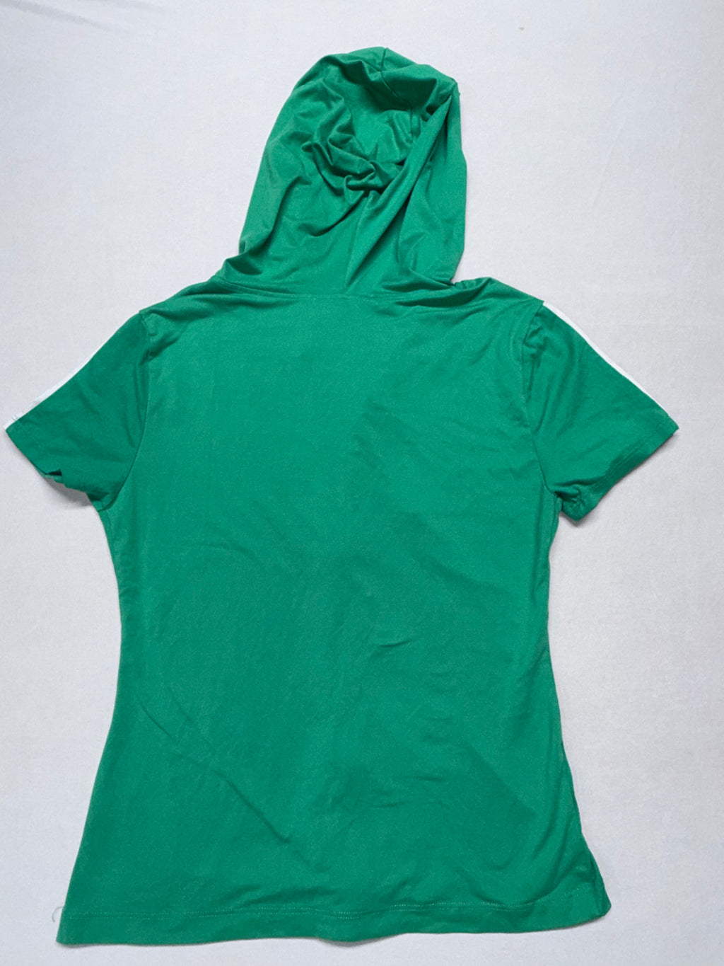 D. Jeans Women's Large Green Short Sleeve Hoodie Zip Up Lightweight Top L
