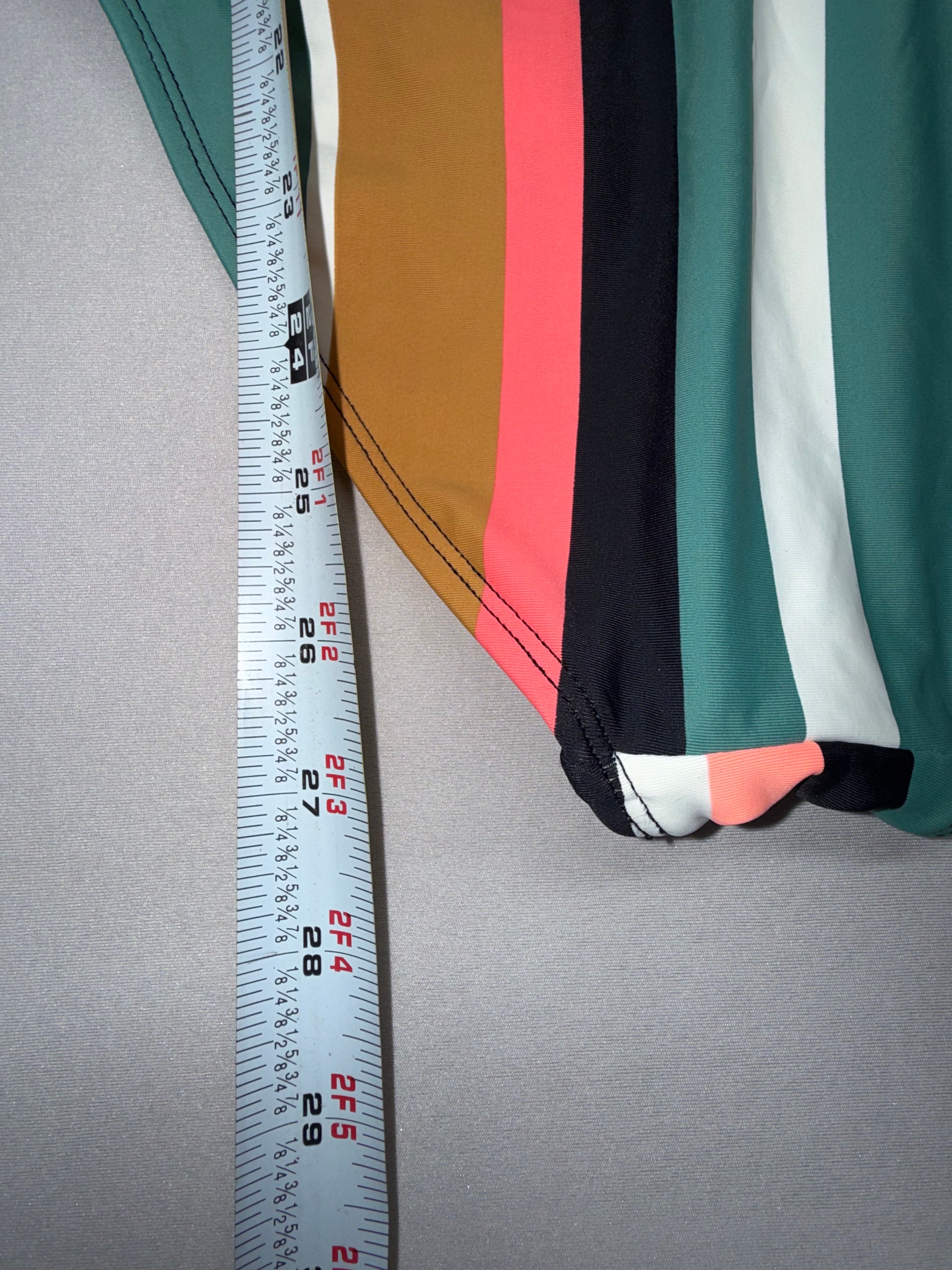 Skye Tropea One Piece Swimsuit XS Multicolor Stripe Plunge V Neck New with Tags