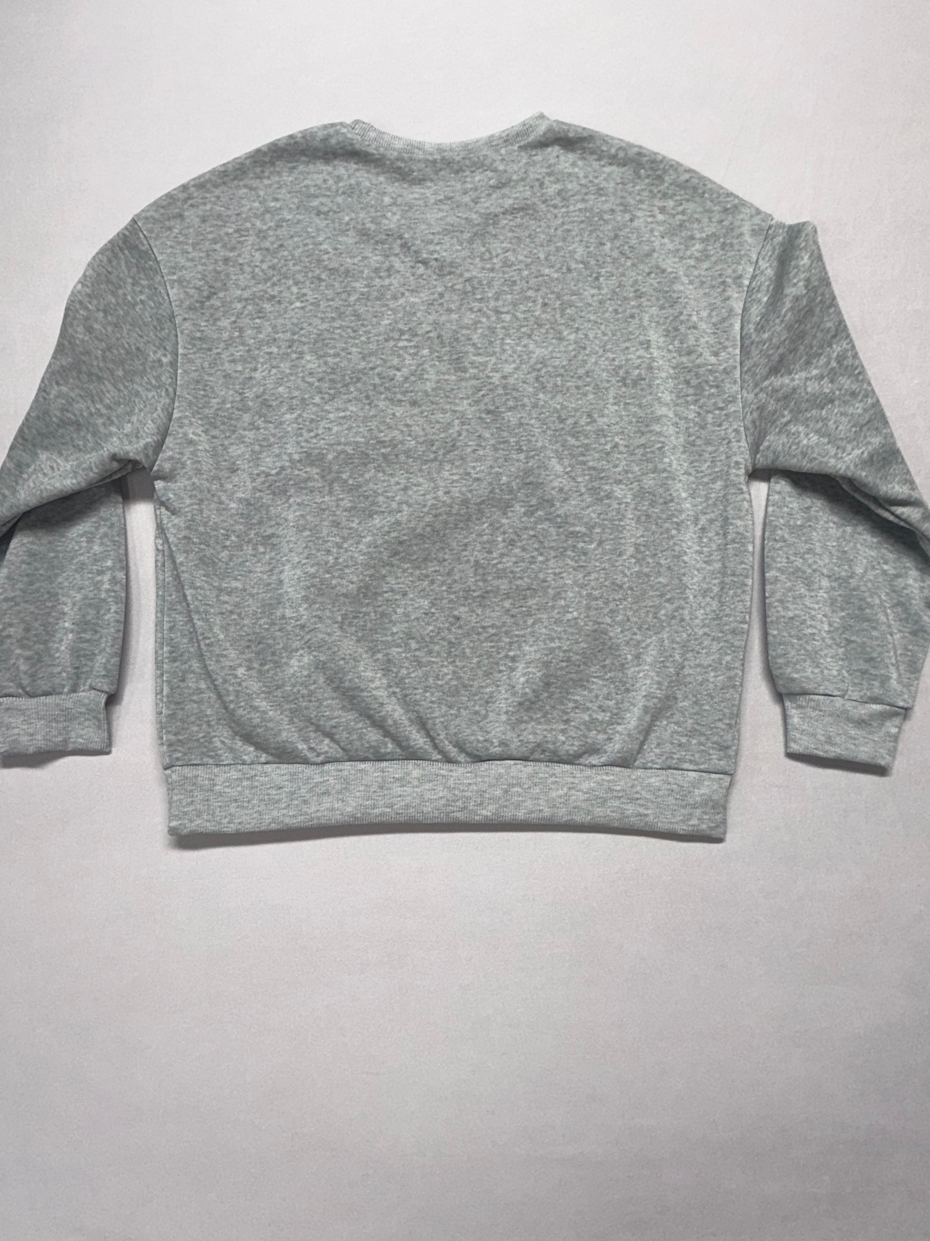 SHIEN Women's Large Gray Sweatshirt Out of Breath Hiking Society Graphic Crewneck L