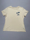 SHEIN Forever Chasing Sunsets Graphic Tee Women's Large Yellow Palm Tree Shirt Casual Summer Top