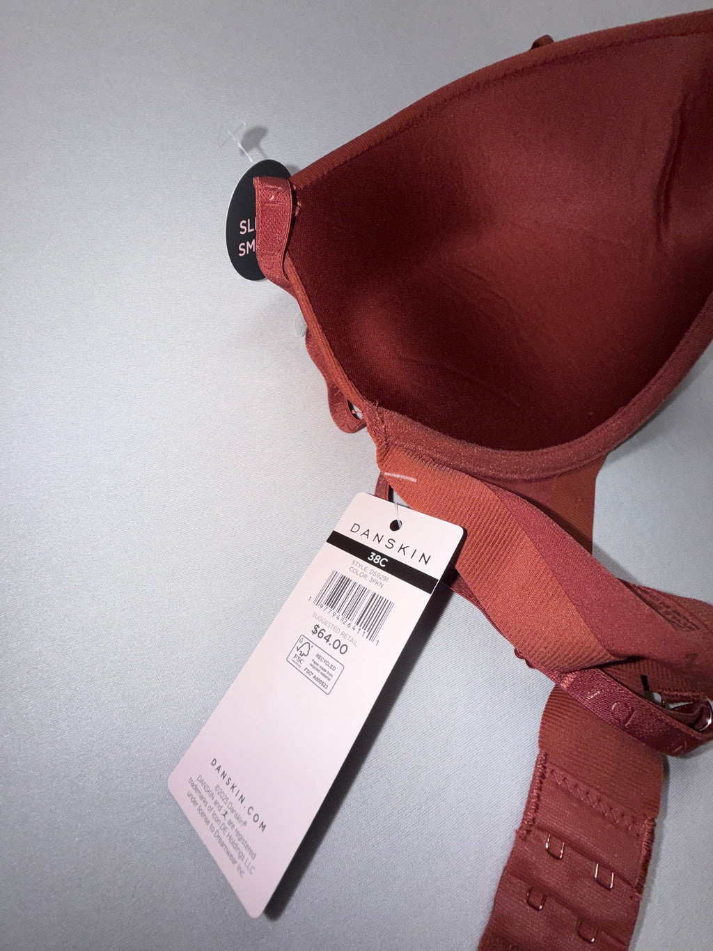 Danskin Intimates Bra New with Tap Retail $64 Rust Orange Padded Bra Women's