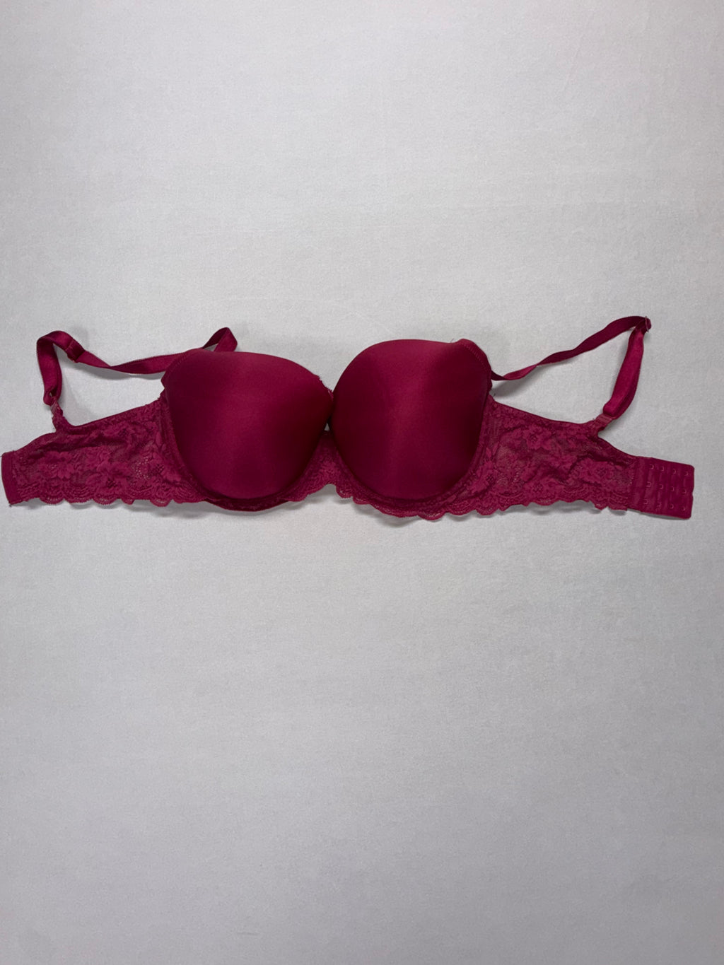 Victoria's Secret Red Lace Bra Women Padded Underwire T-Shirt Bra Adjustable Straps
