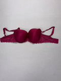 Victoria's Secret Red Lace Bra Women Padded Underwire T-Shirt Bra Adjustable Straps