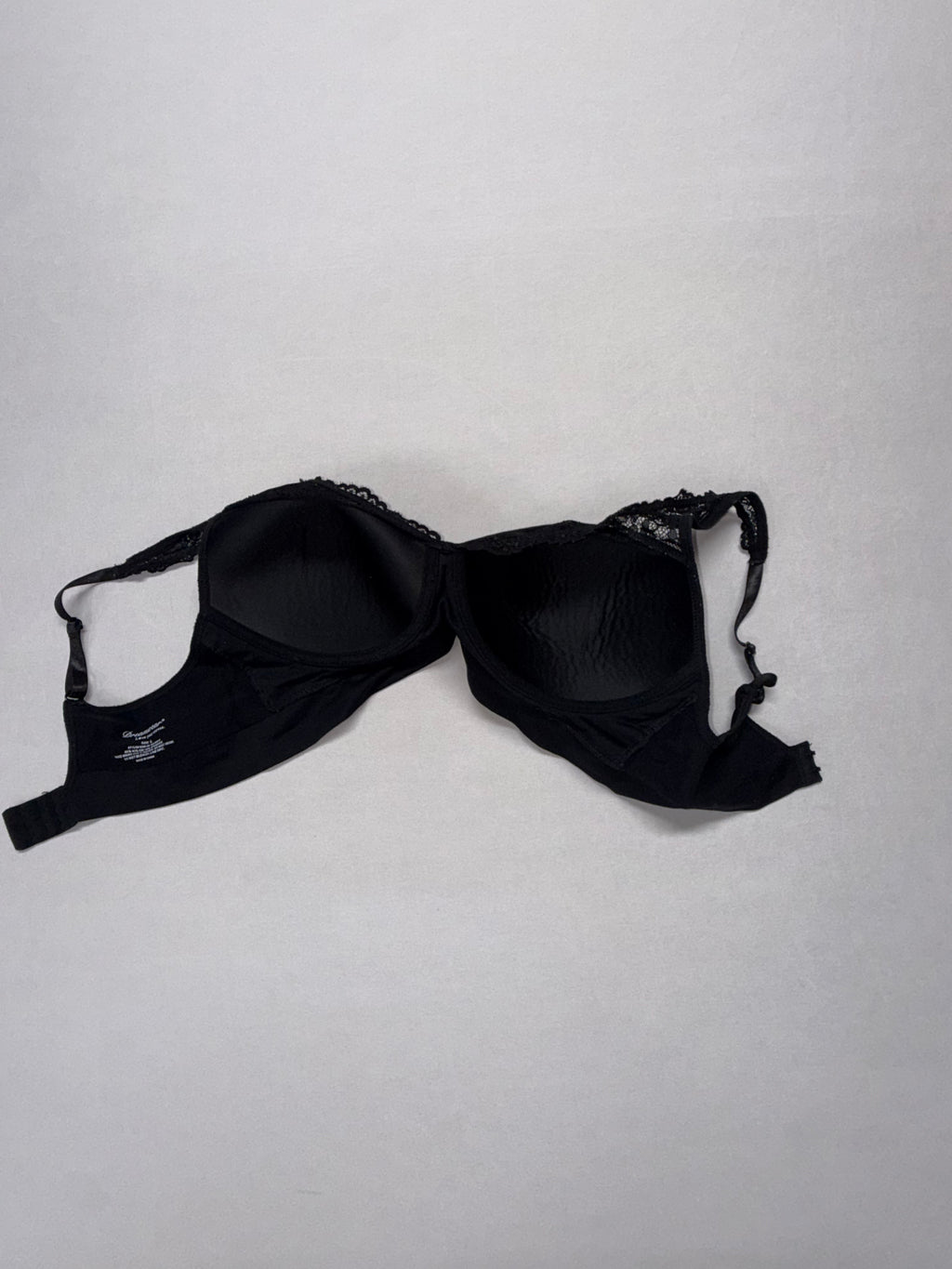 Black Lace Trim Bra Women Everyday T-Shirt Bra Padded Underwire Adjustable Straps