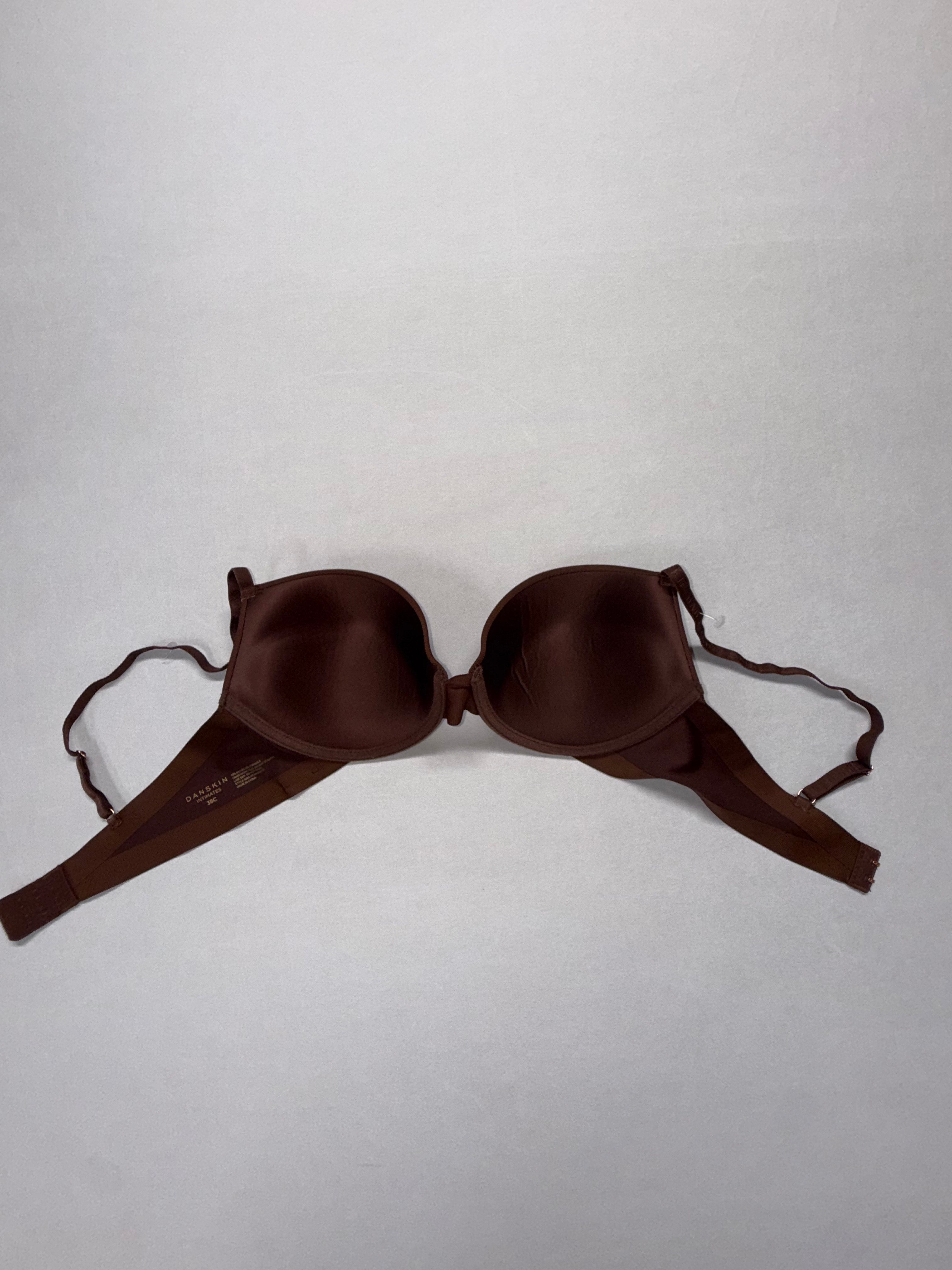 Danskin Intimates 38C Brown Bra Women Padded Underwire Everyday T-Shirt Bra Adjustable