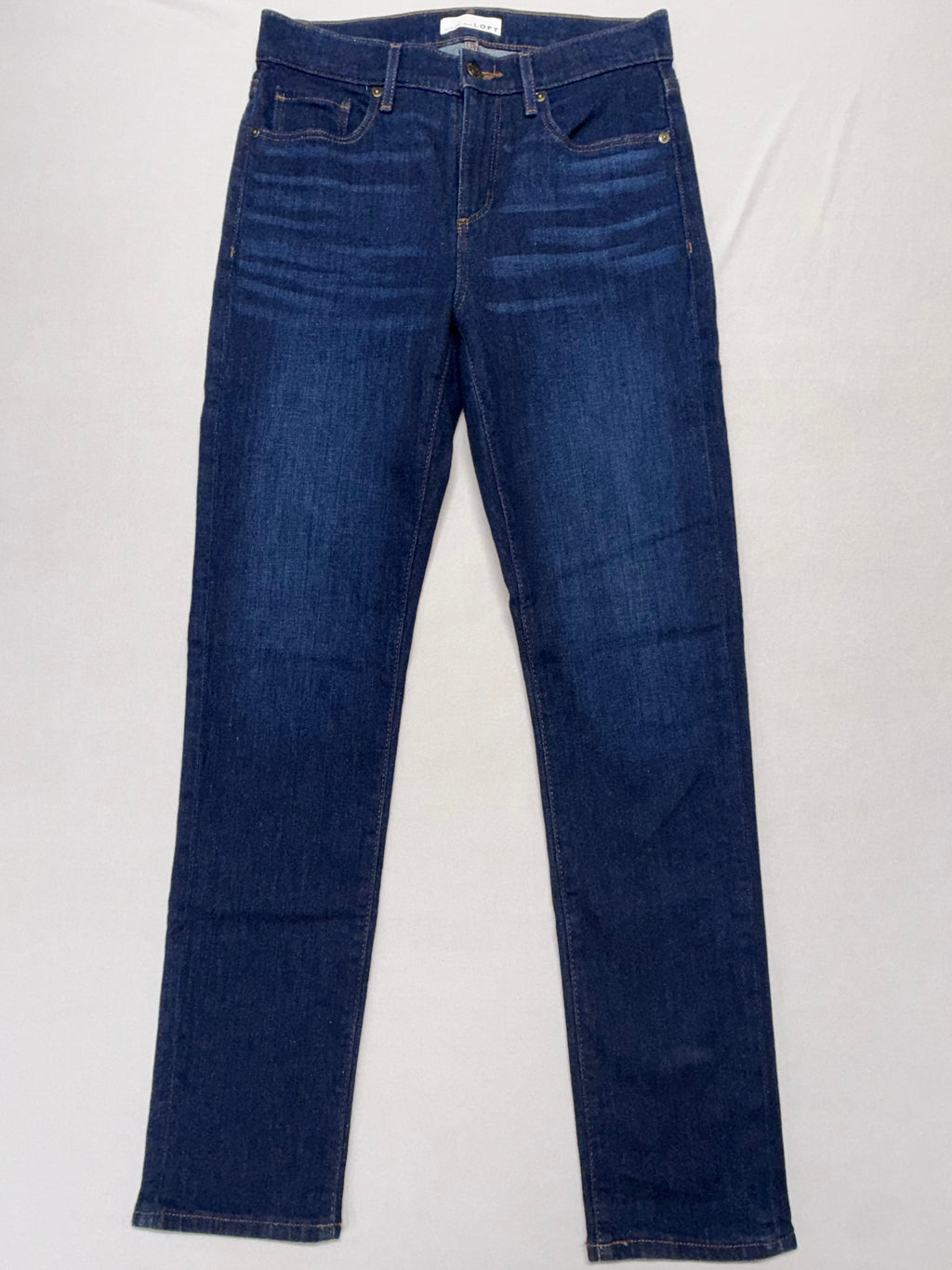 LOFT Ann Tayor Women Jeans Size 26 Blue Skinny Straight Denim Mid Rise Stretch