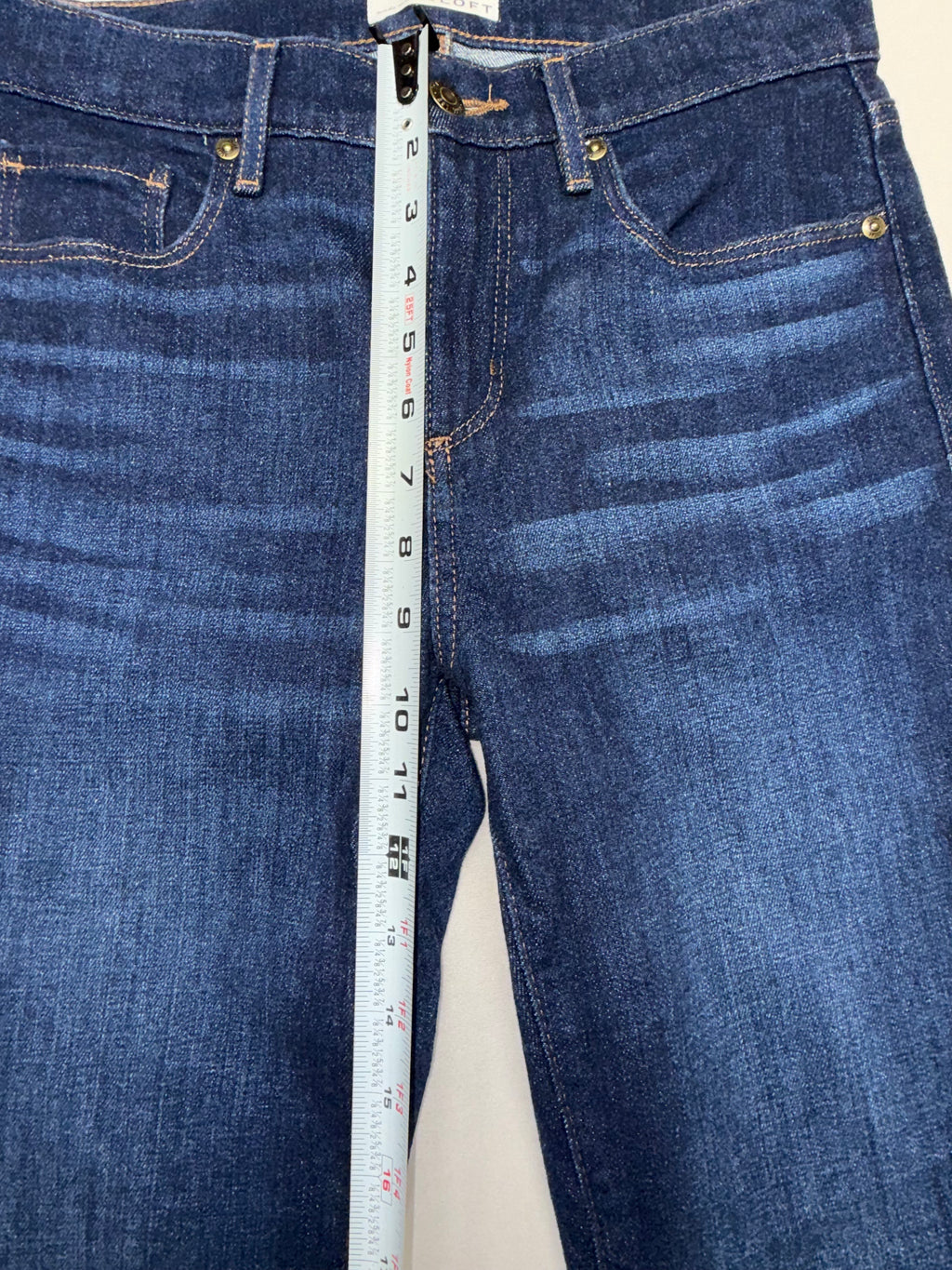LOFT Ann Tayor Women Jeans Size 26 Blue Skinny Straight Denim Mid Rise Stretch