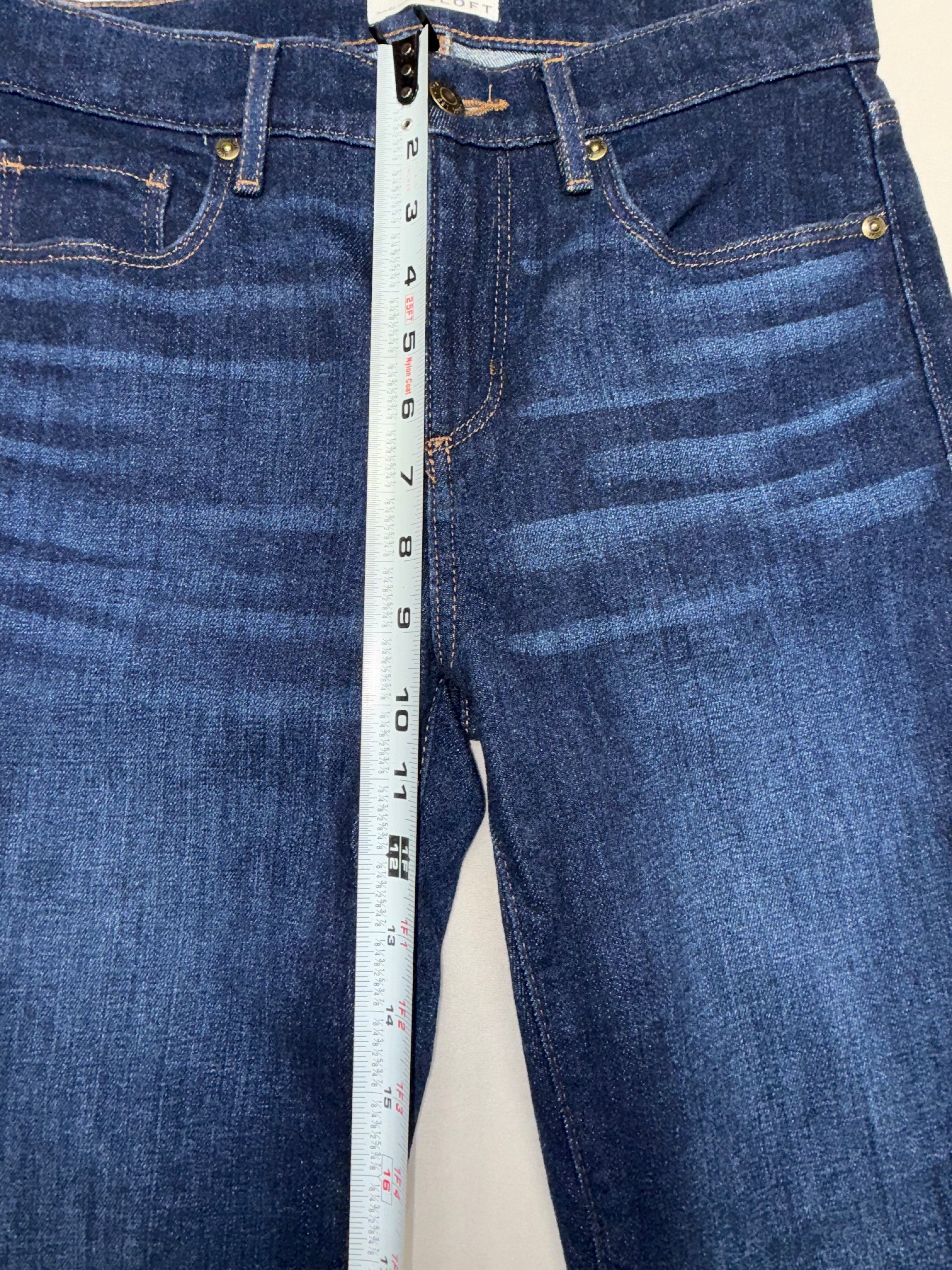 LOFT Ann Tayor Women Jeans Size 26 Blue Skinny Straight Denim Mid Rise Stretch