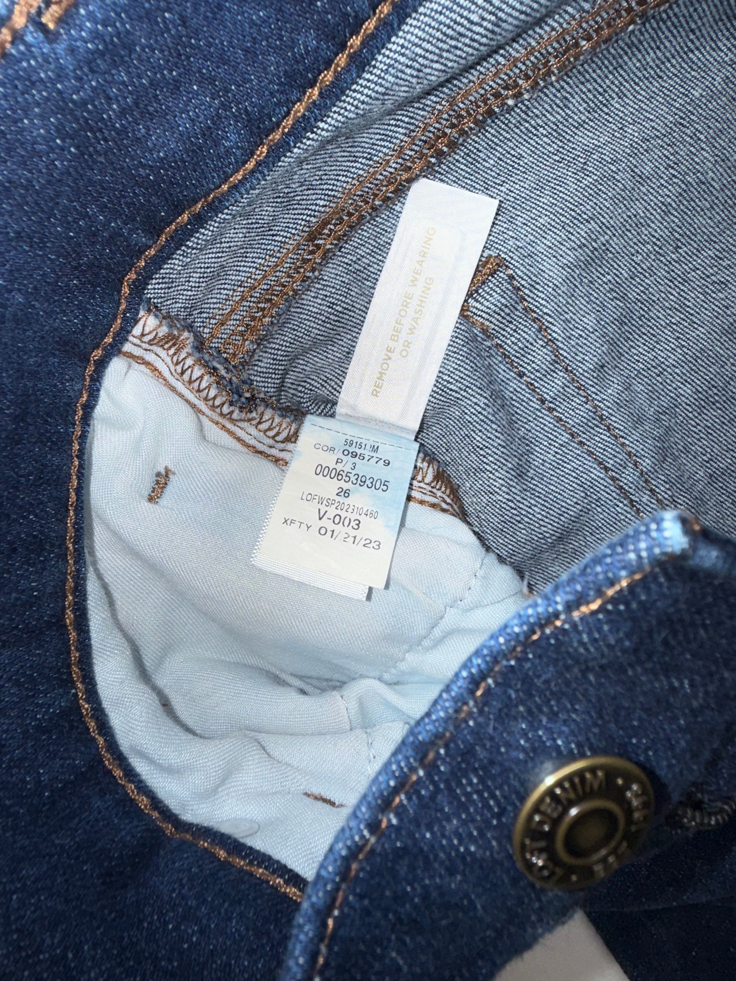 LOFT Ann Tayor Women Jeans Size 26 Blue Skinny Straight Denim Mid Rise Stretch