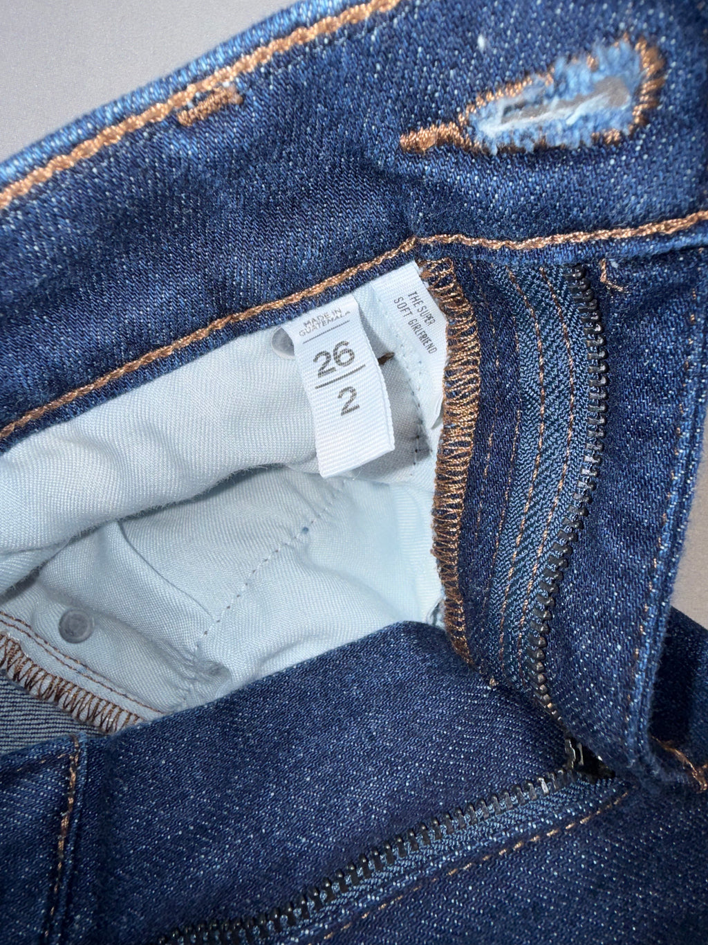 LOFT Ann Tayor Women Jeans Size 26 Blue Skinny Straight Denim Mid Rise Stretch