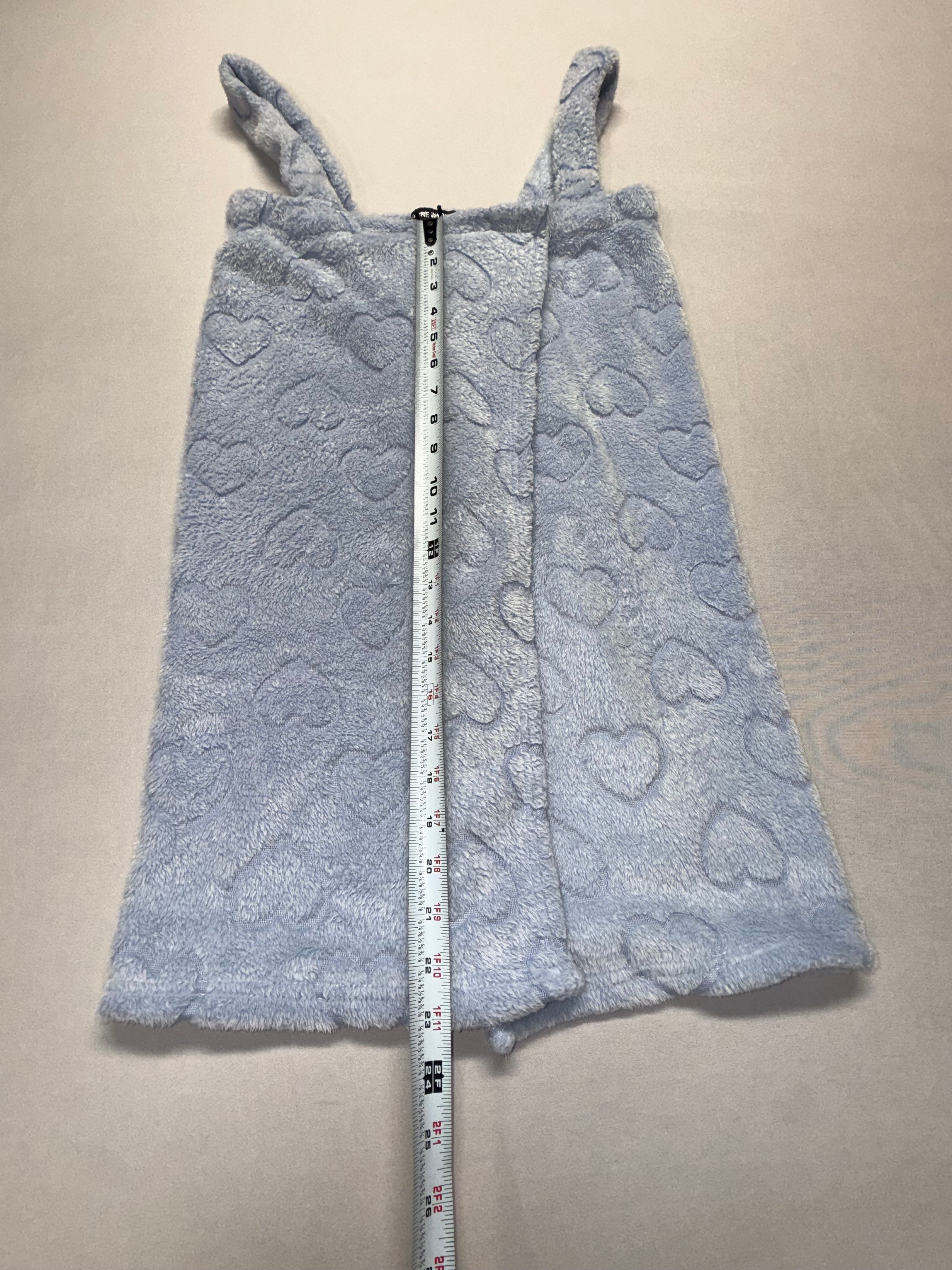 More & More Women's Spa Wrap Towel Gray Heart Plush Bath Wrap One Size Soft Shower Wrap